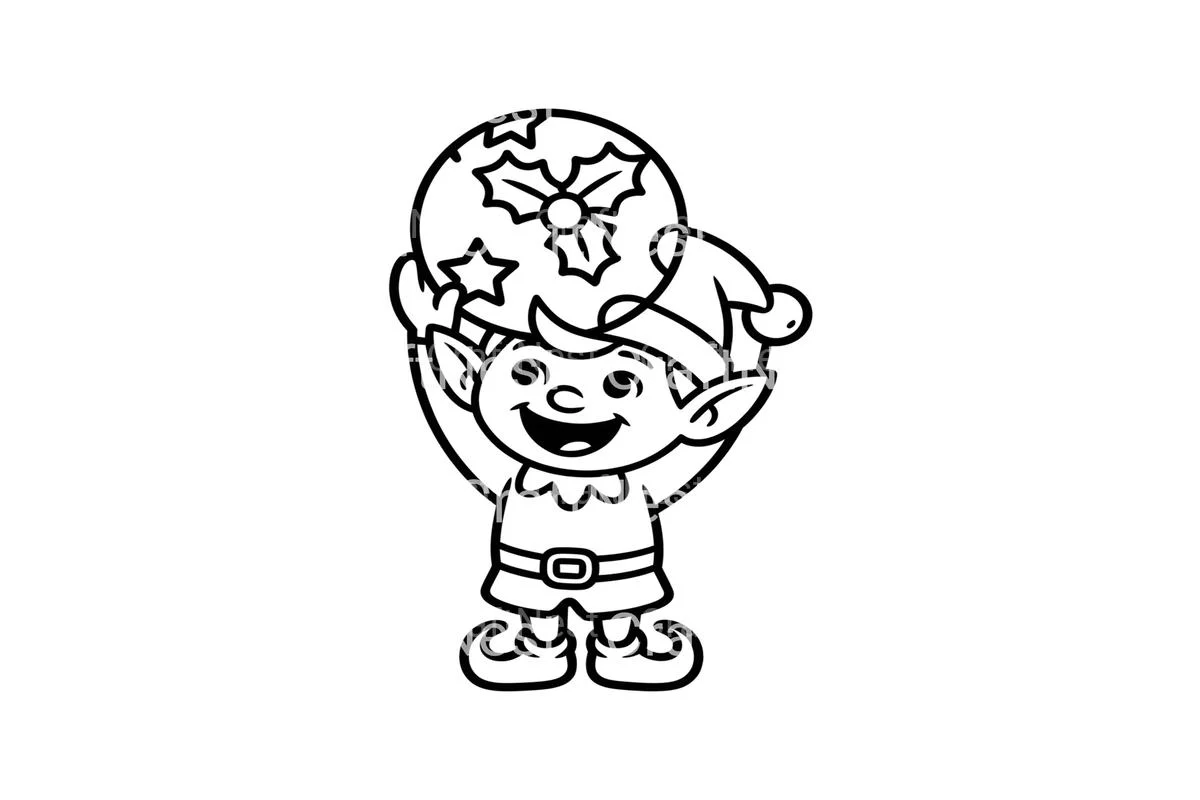 Christmas Elf with Ornaments Coloring Books - Image 3