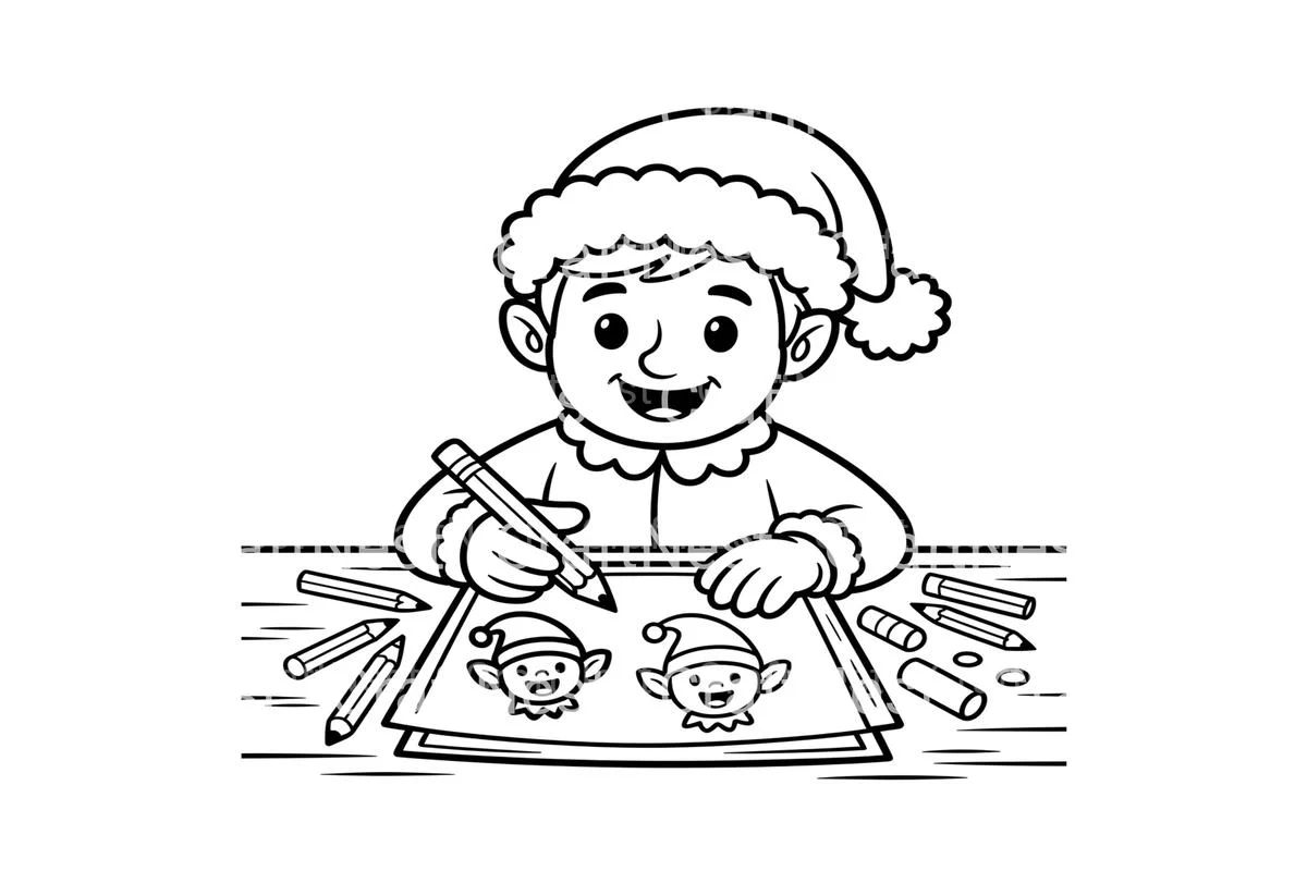 Christmas ElfFun for Kids Coloring Books - Image 3