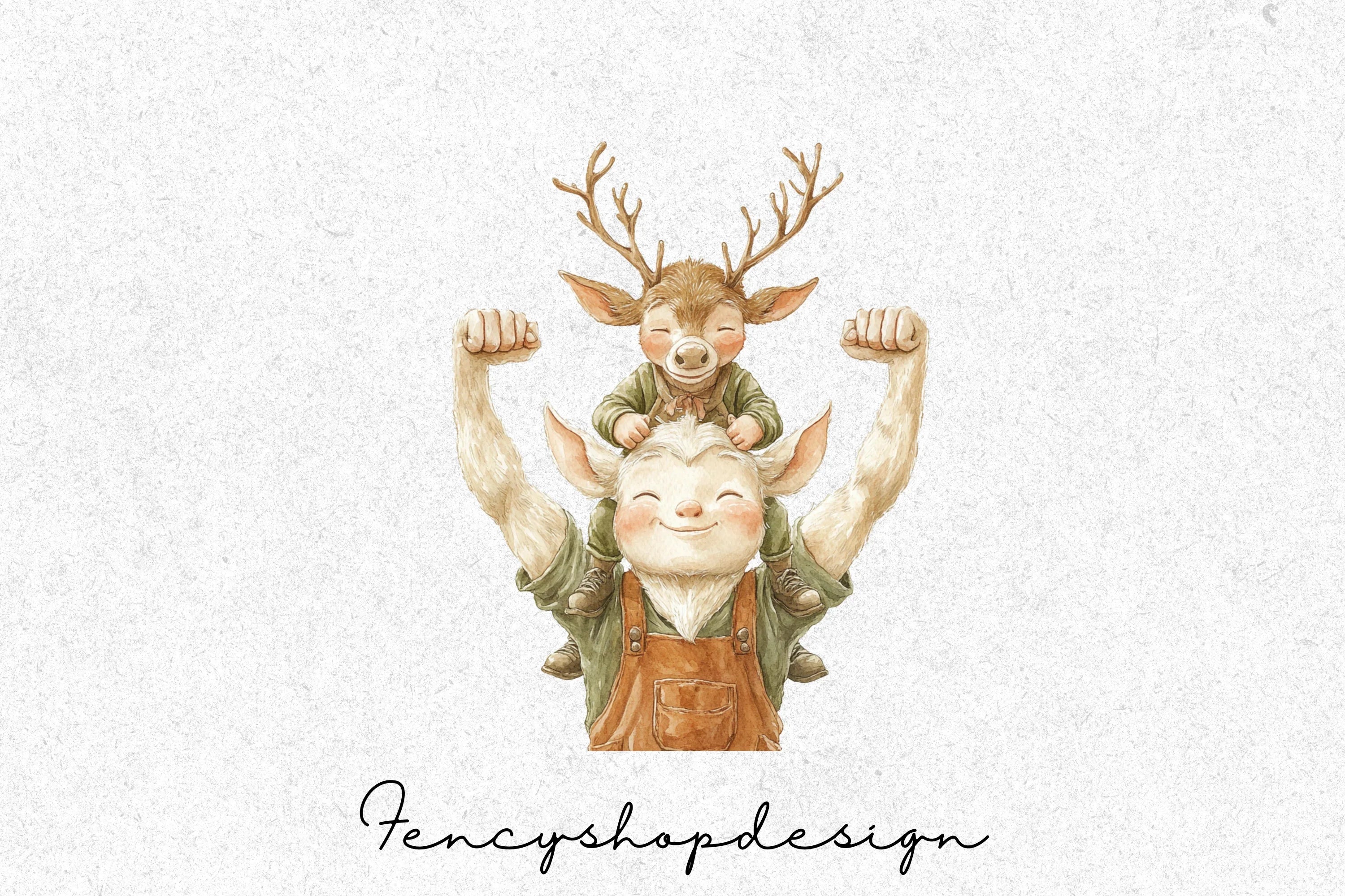 Christmas Elves and Reindeer Clipart Bundle - Image 8