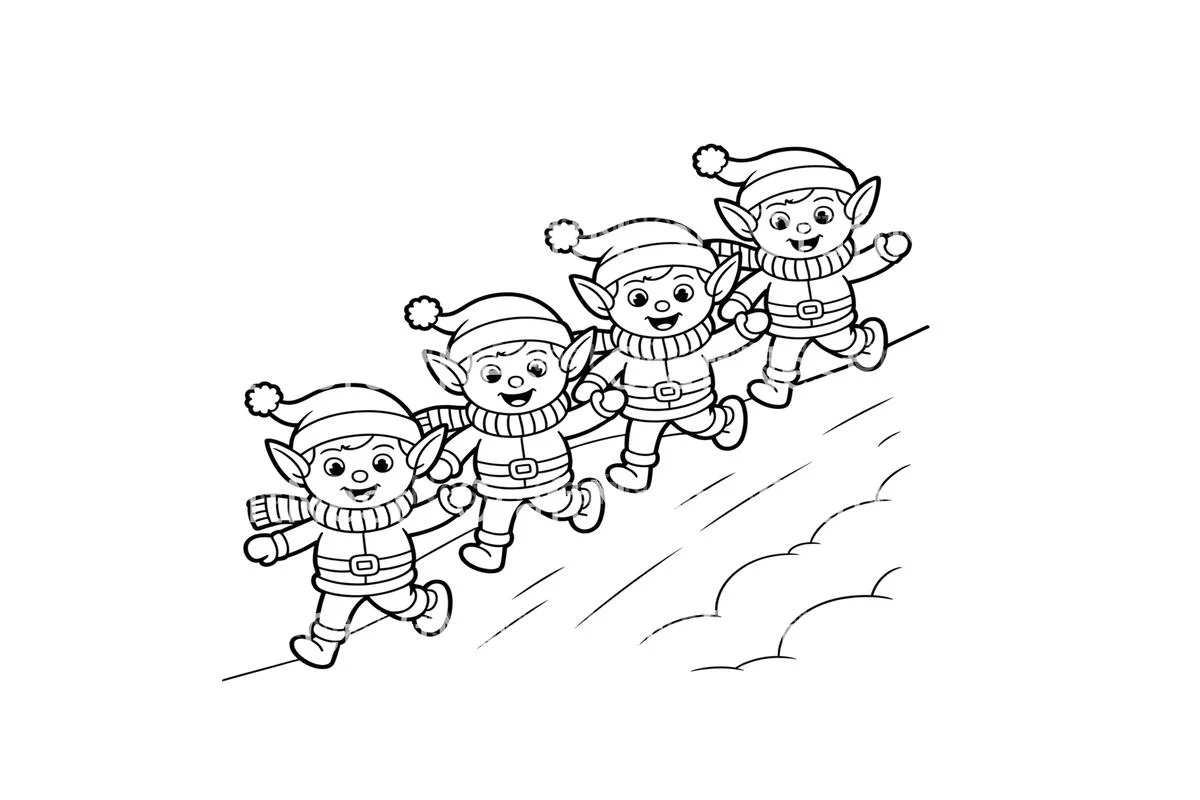 Christmas ElvesFun Coloring Books - Image 2