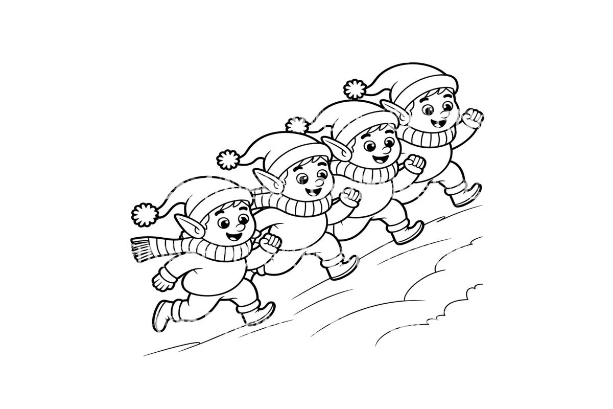 Christmas ElvesFun Coloring Books - Image 3
