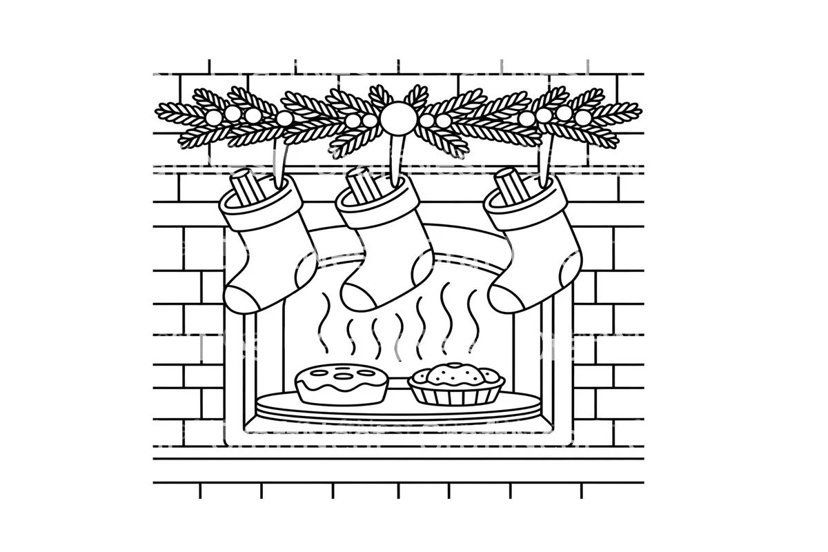 Christmas Fireplace Stockings Coloring Books - Image 2