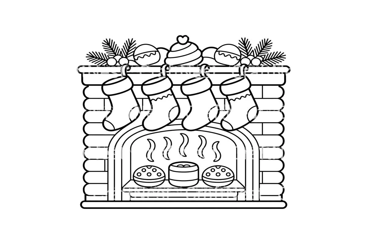 Christmas Fireplace Stockings Coloring Books - Image 3