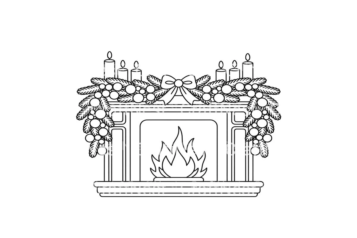 Christmas FireplacePage Coloring Books - Image 3