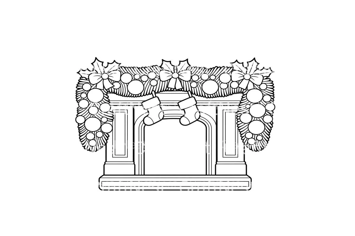 Christmas FireplacePage Coloring Books - Image 4