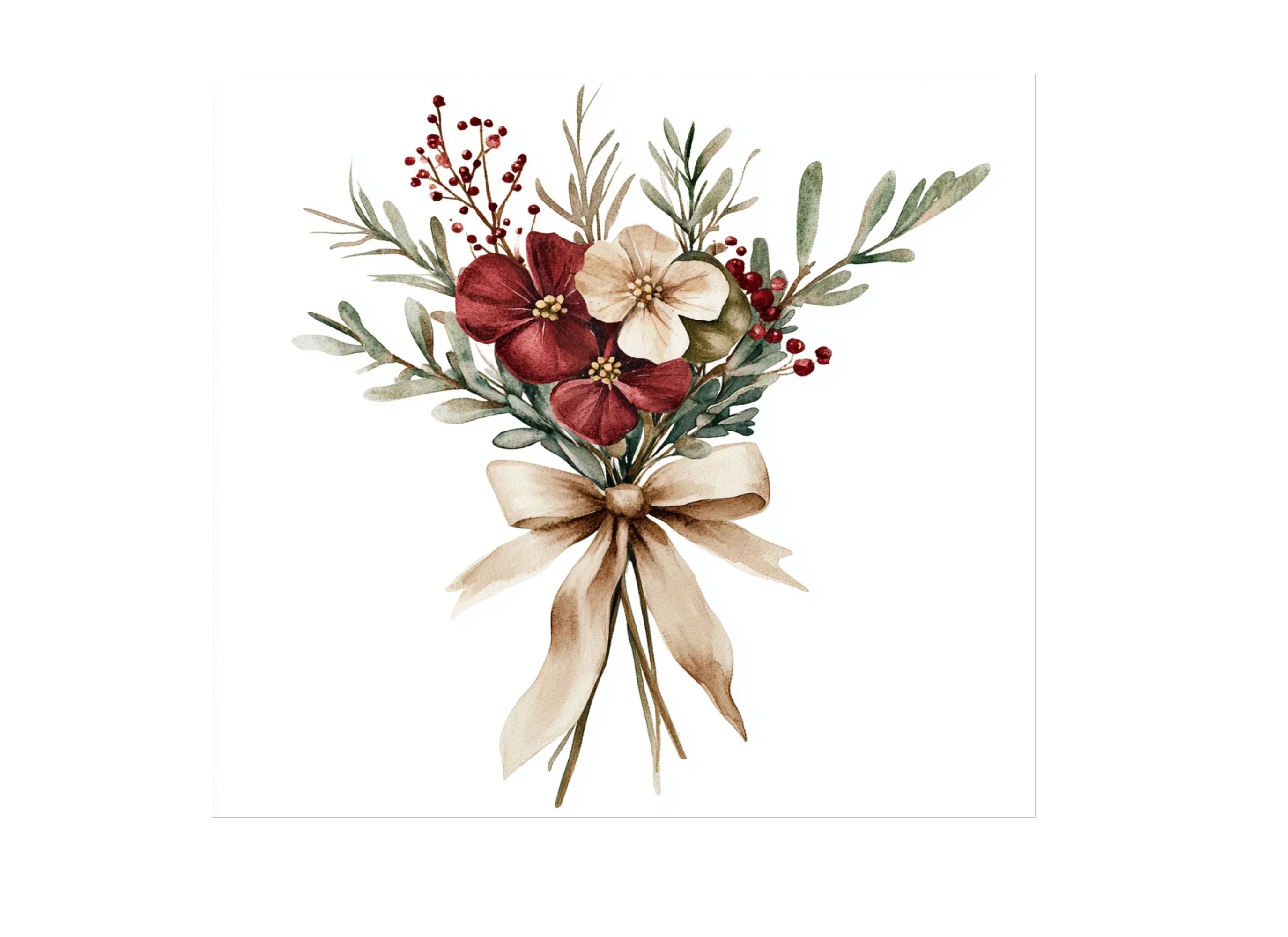 Christmas Floral Bouquets Clipart Bundle - Image 2