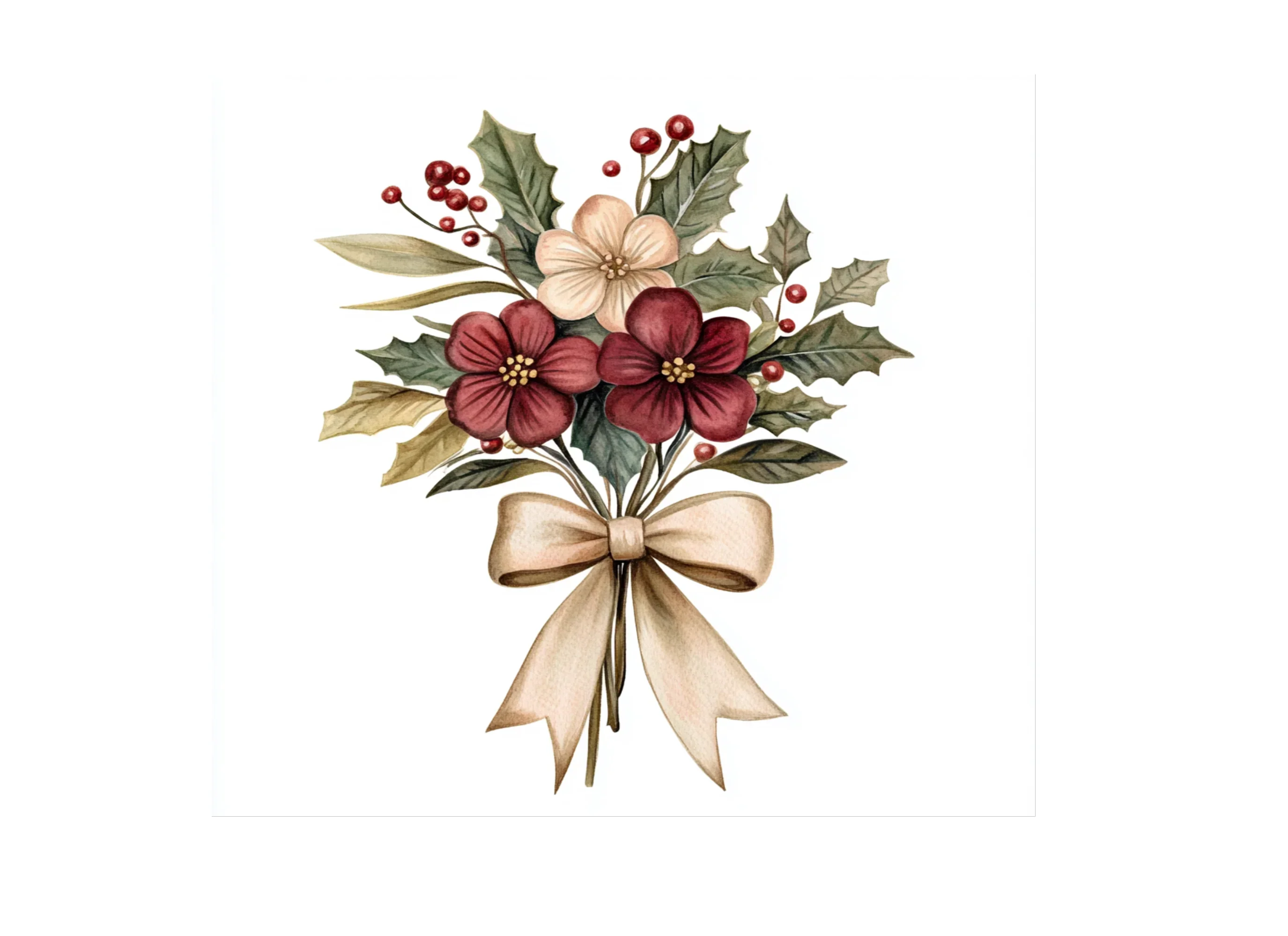 Christmas Floral Bouquets Clipart Bundle - Image 2