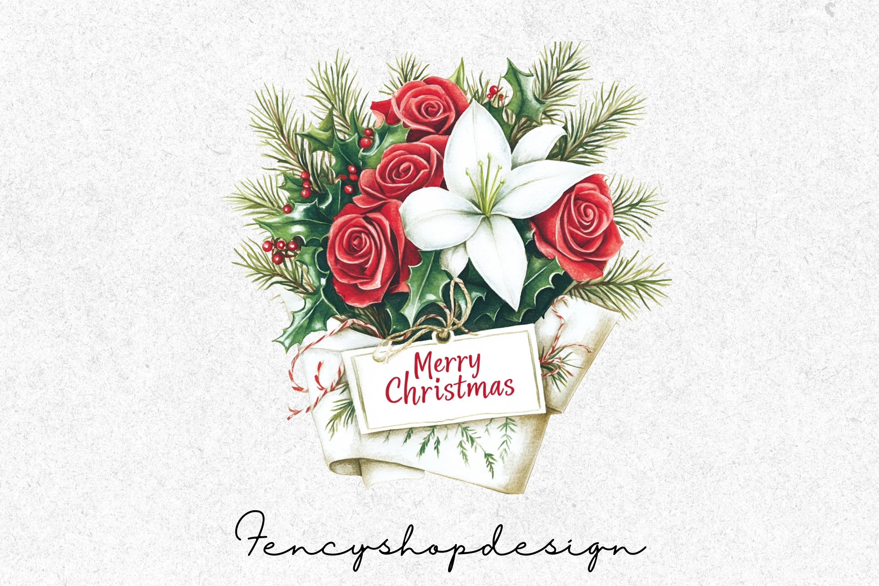 Christmas Flower Shop Clipart Bundle - Image 5