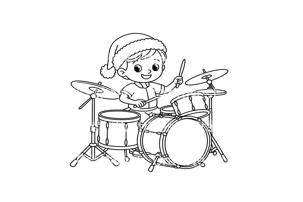 Christmas Flute Player Coloring Books - Image 4