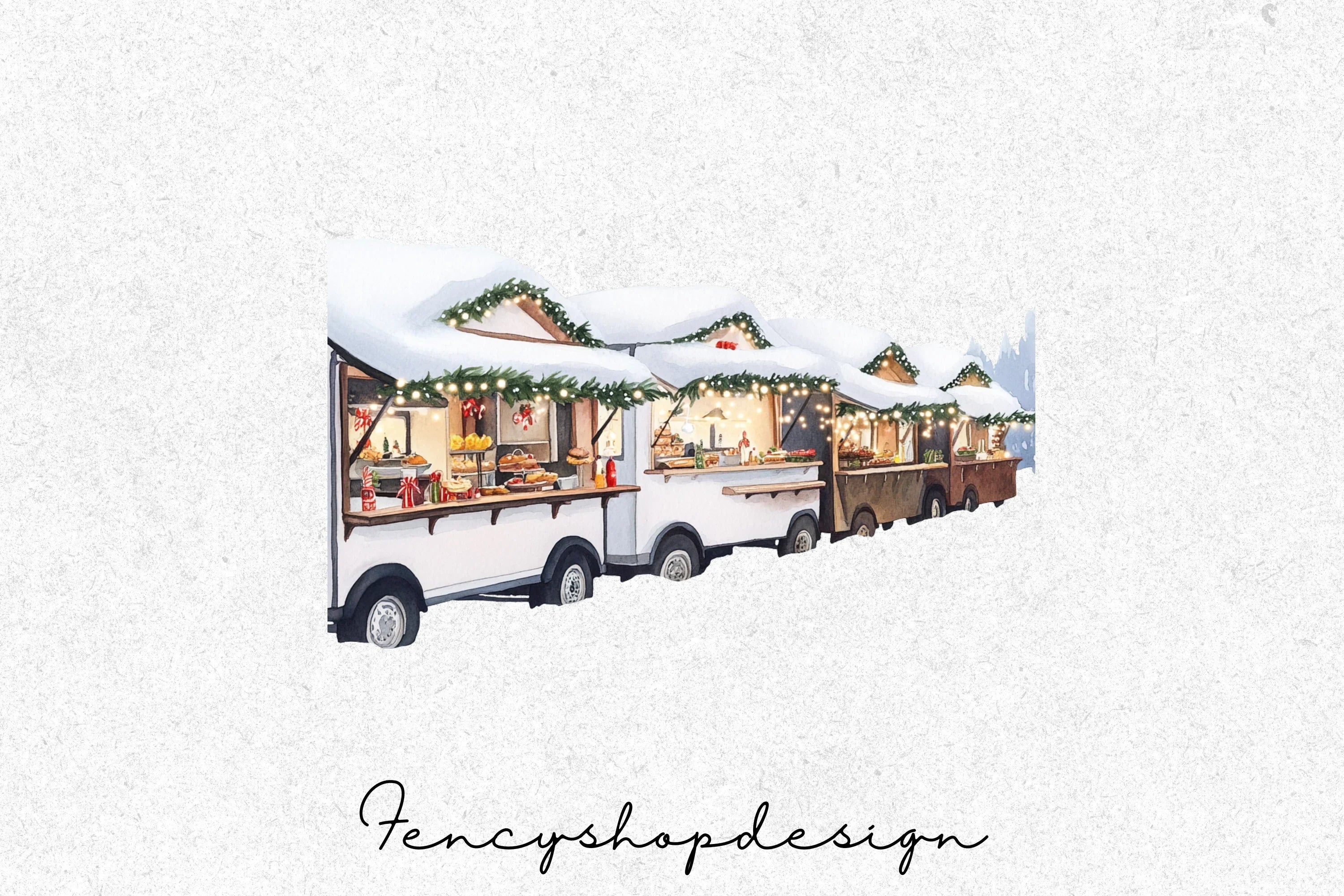 Christmas Food Truck Clipart Bundle - Image 7