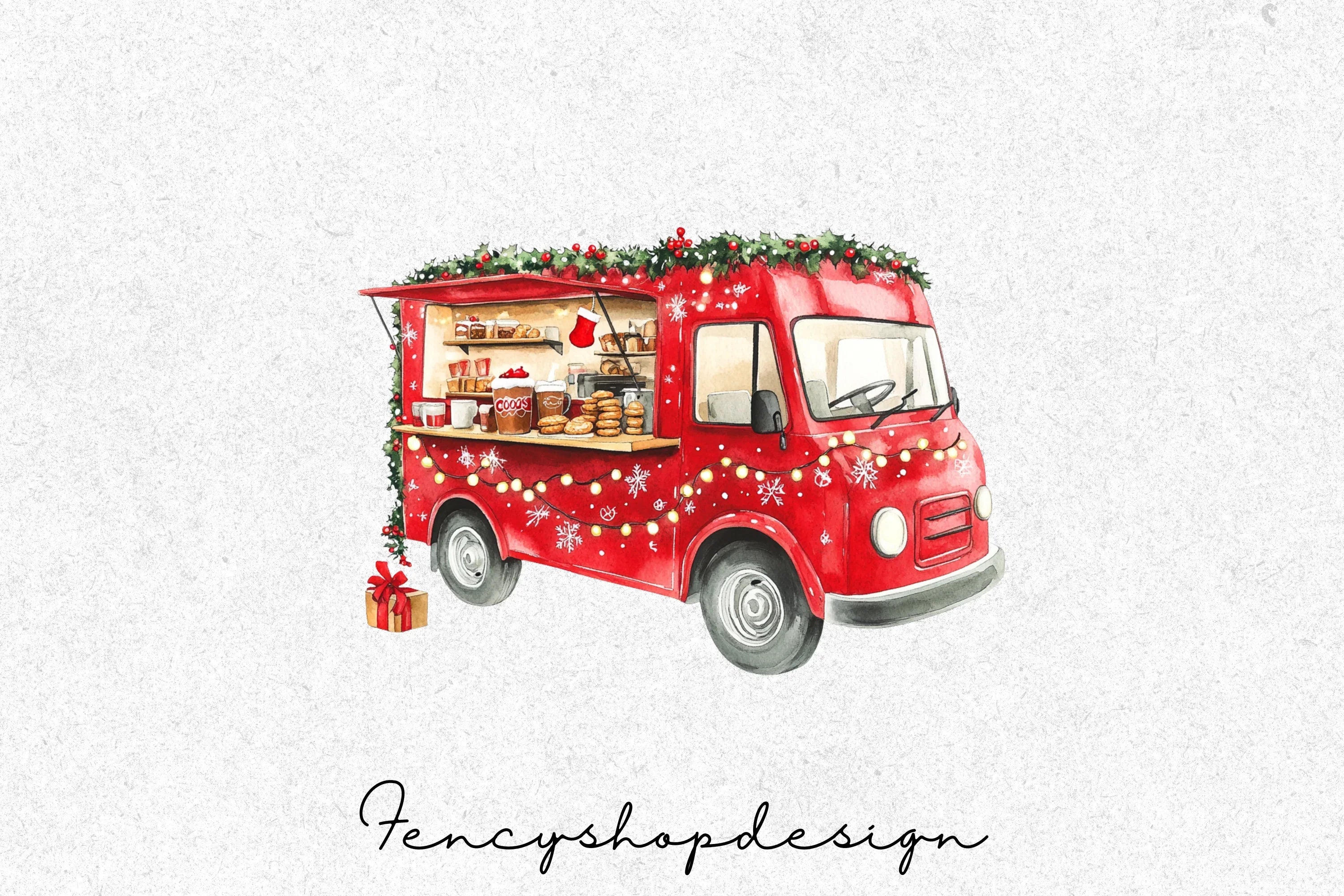 Christmas Food Truck Clipart Bundle - Image 8