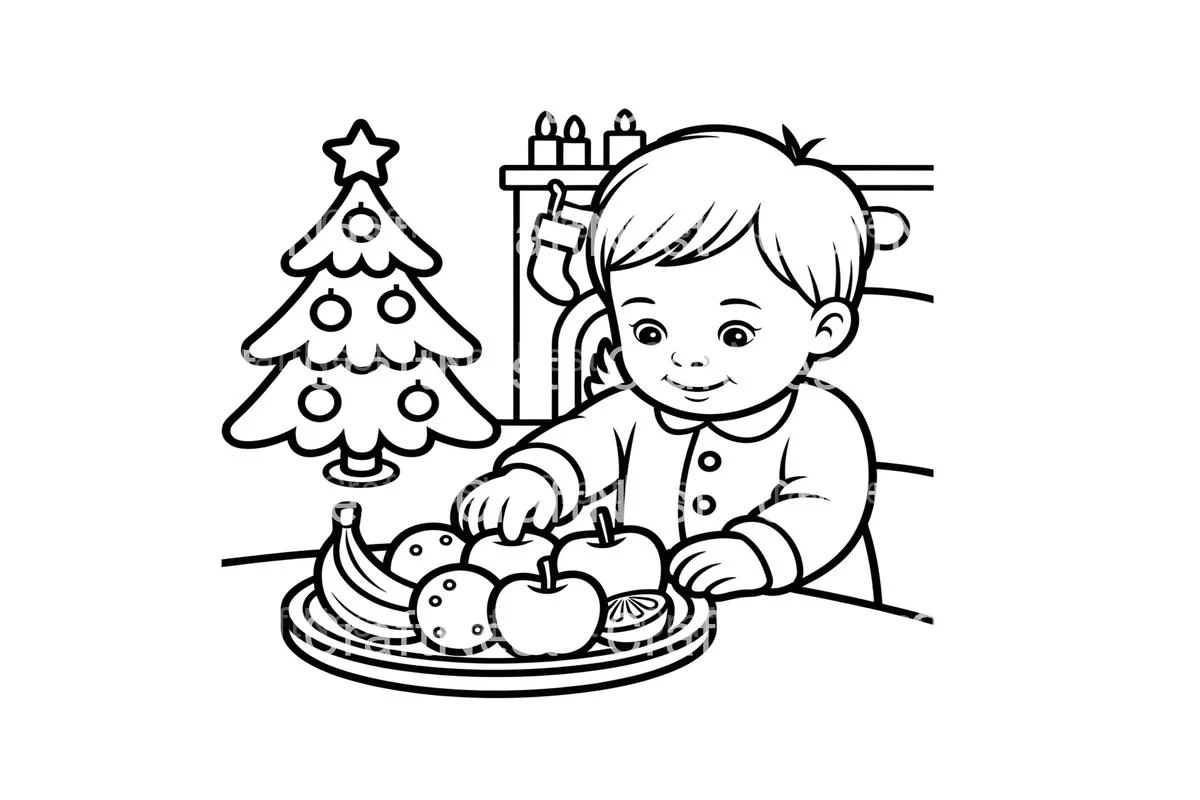 Christmas Fruit Basket Coloring Books - Image 2
