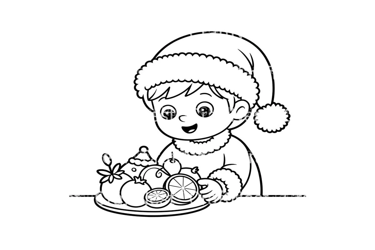 Christmas Fruit Basket Coloring Books - Image 3
