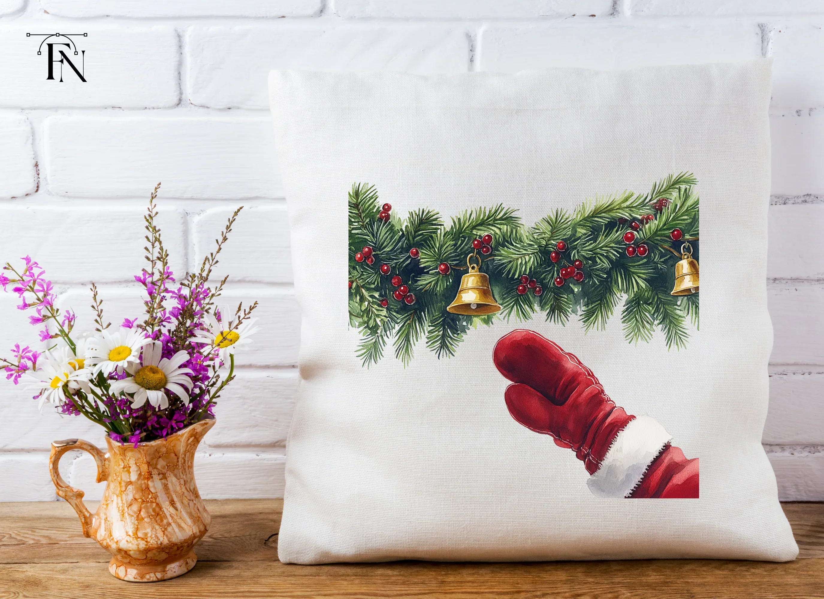 Christmas Garland Santa Hands Clipart Bundle - Image 5