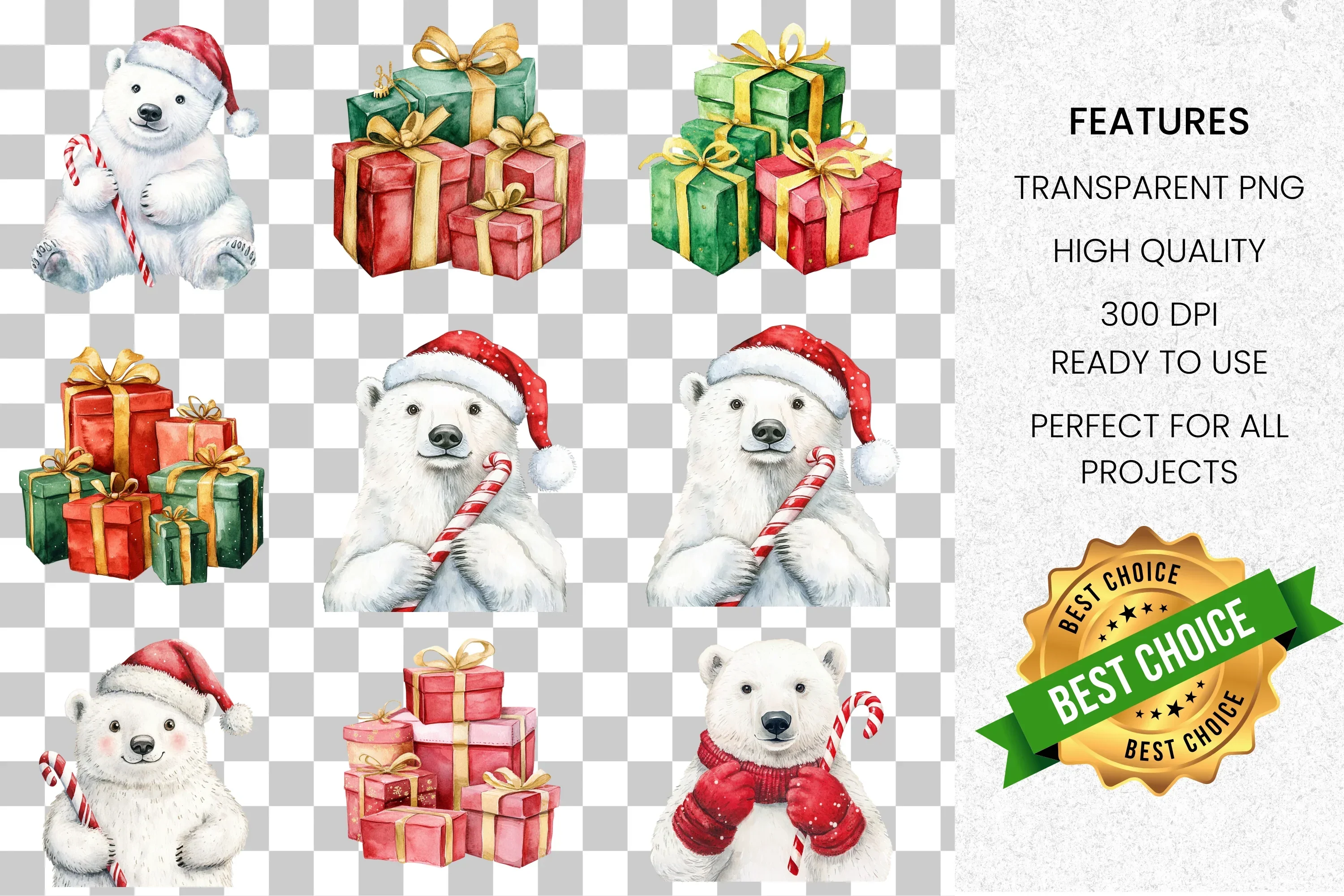 Christmas Gift Box Clipart Bundle - Image 2