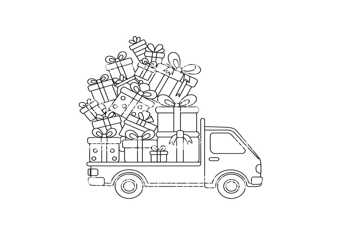 Christmas Gift Delivery Trucks Coloring Books - Image 4