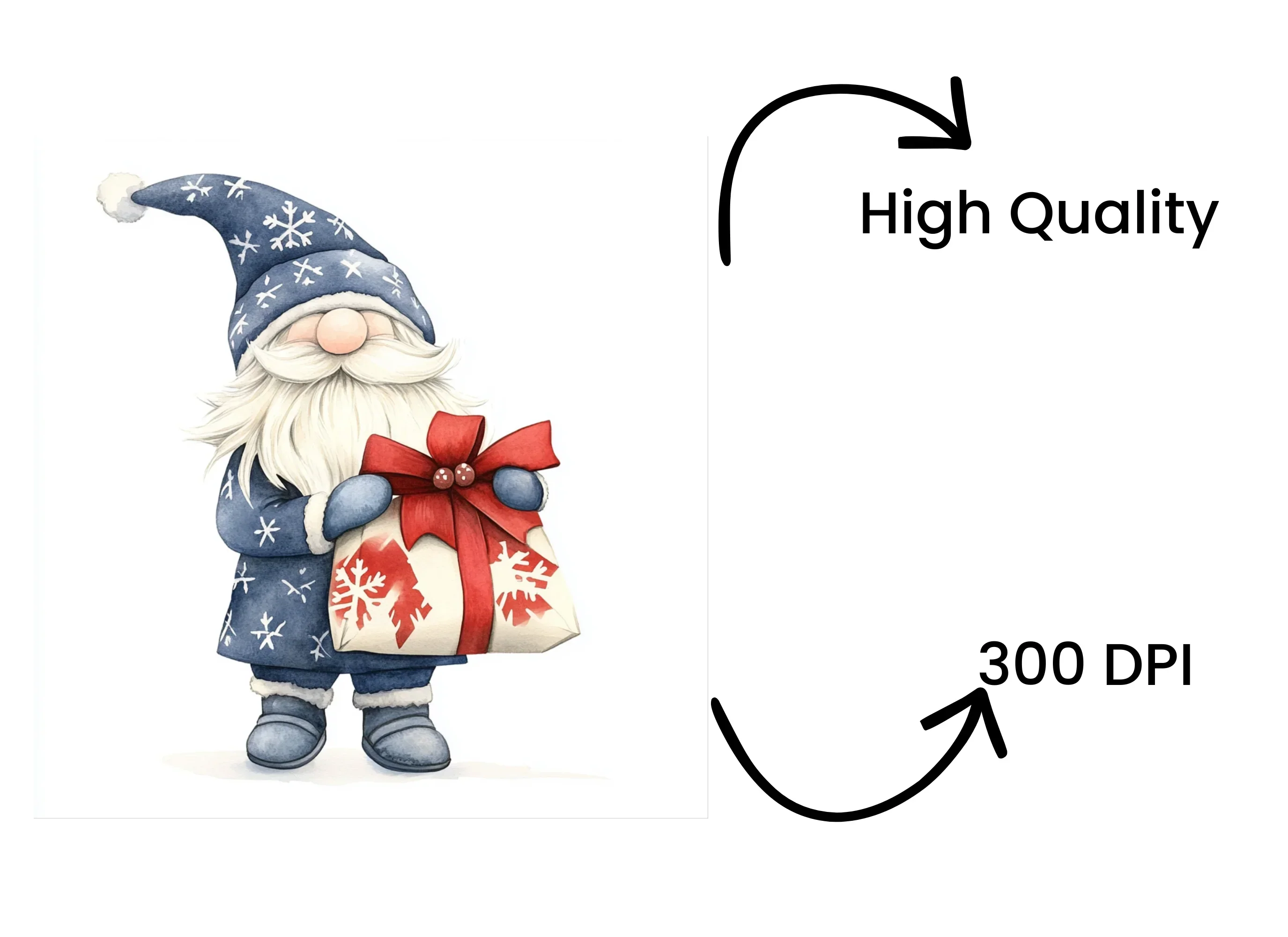 Christmas Gnomes with Presents Clipart Bundle - Image 4