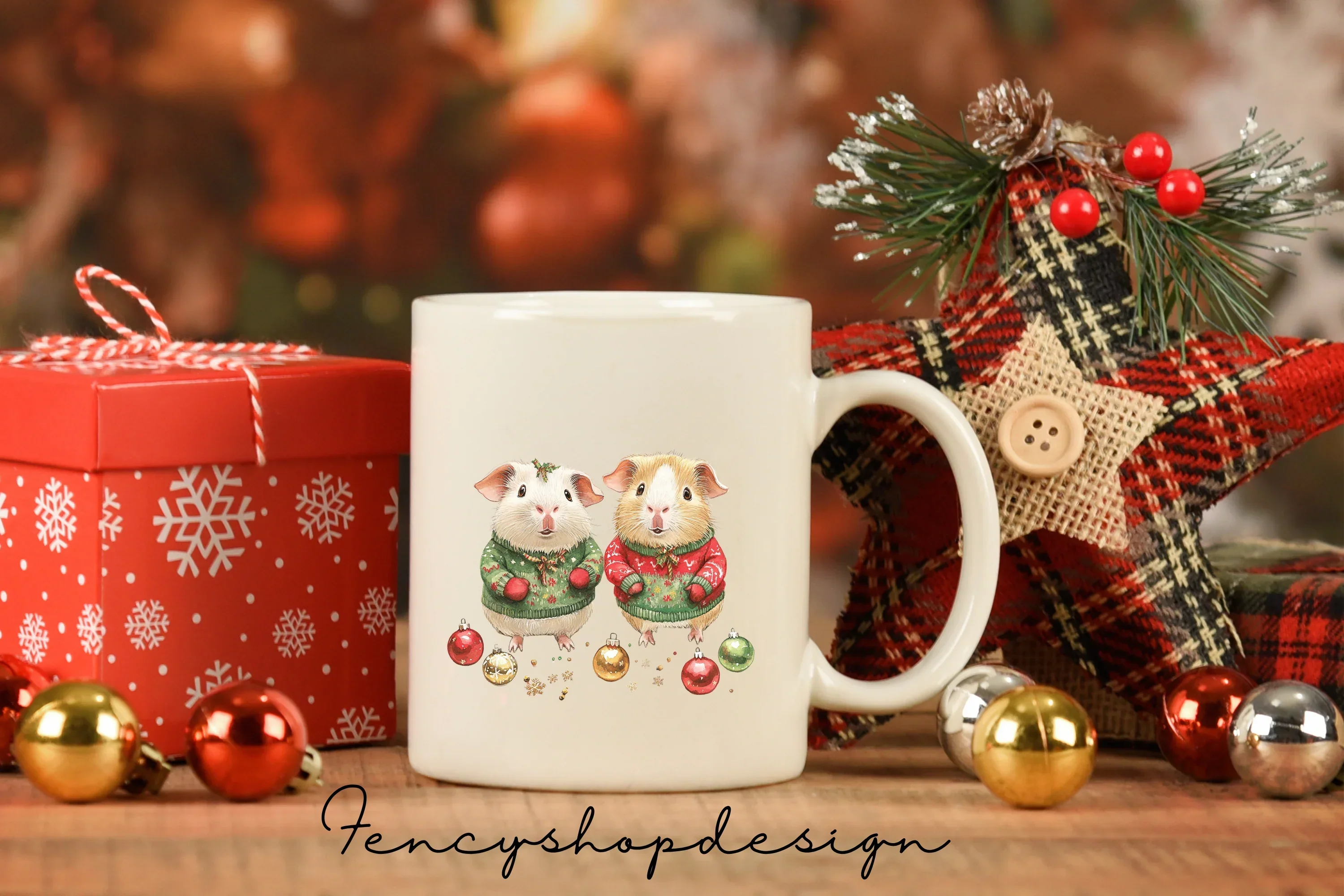 Christmas Guinea Pigs Clipart Bundle - Image 7