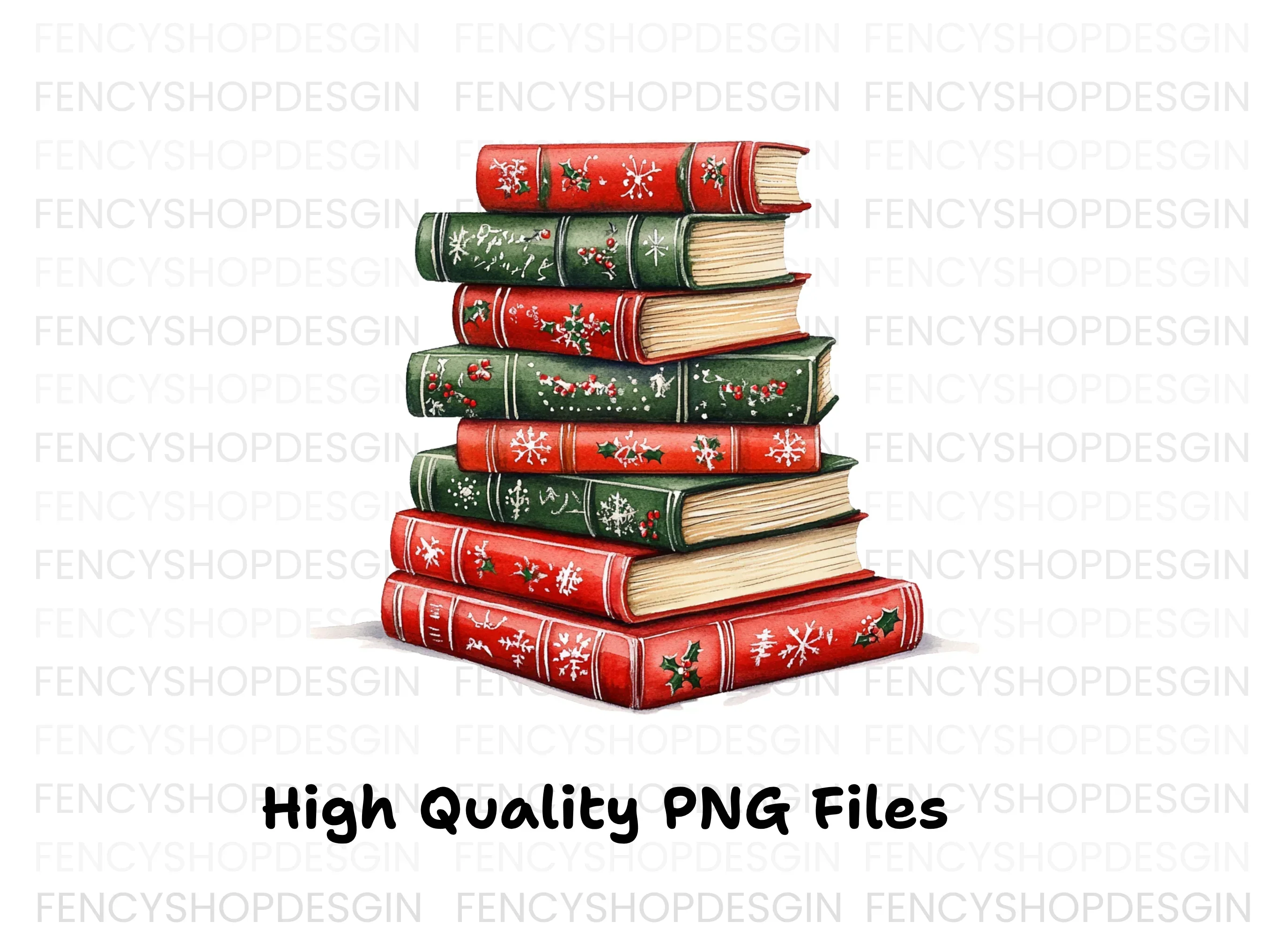 Christmas Holiday Books Stack Clipart Bundle - Image 2