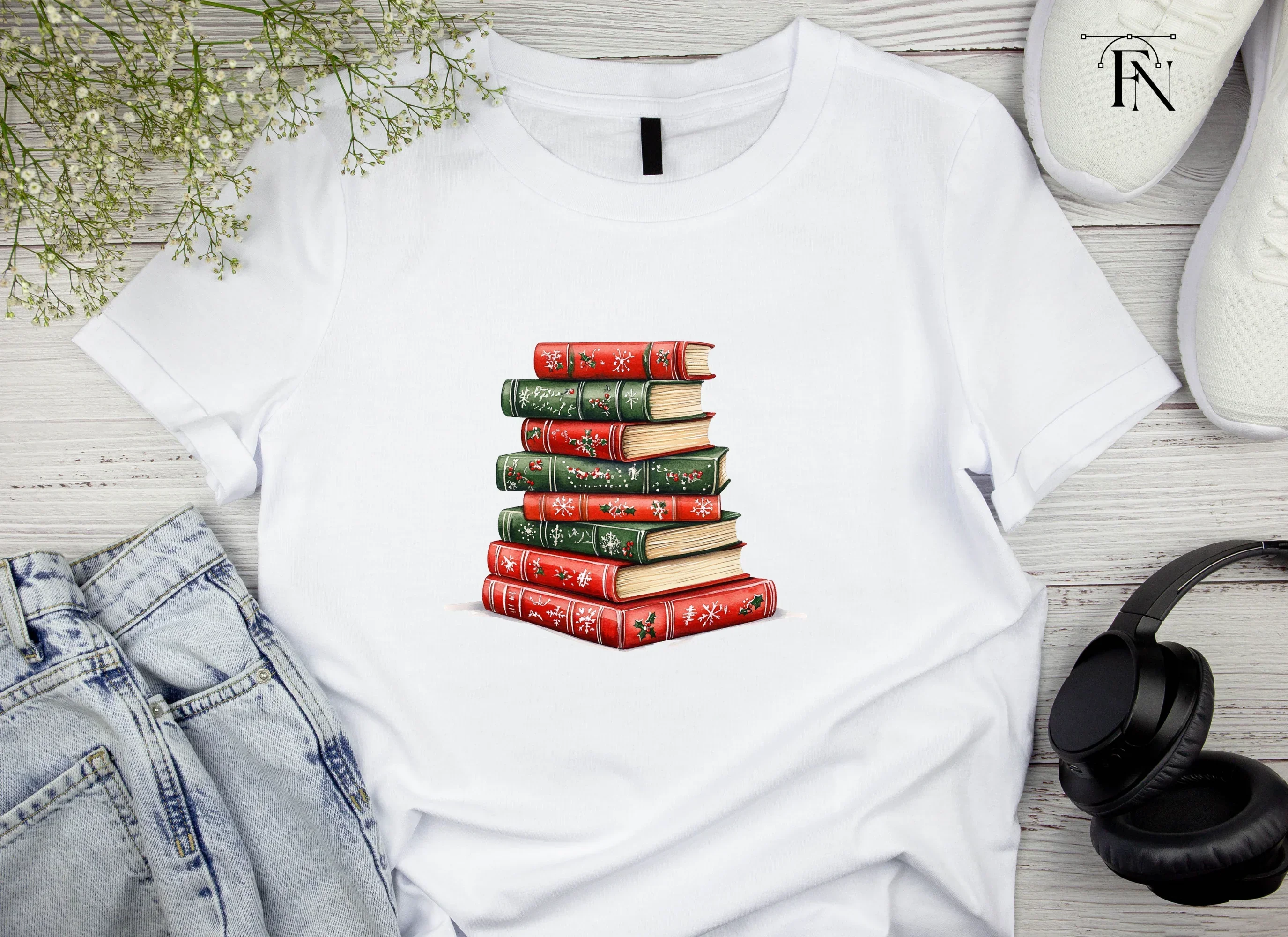 Christmas Holiday Books Stack Clipart Bundle - Image 3