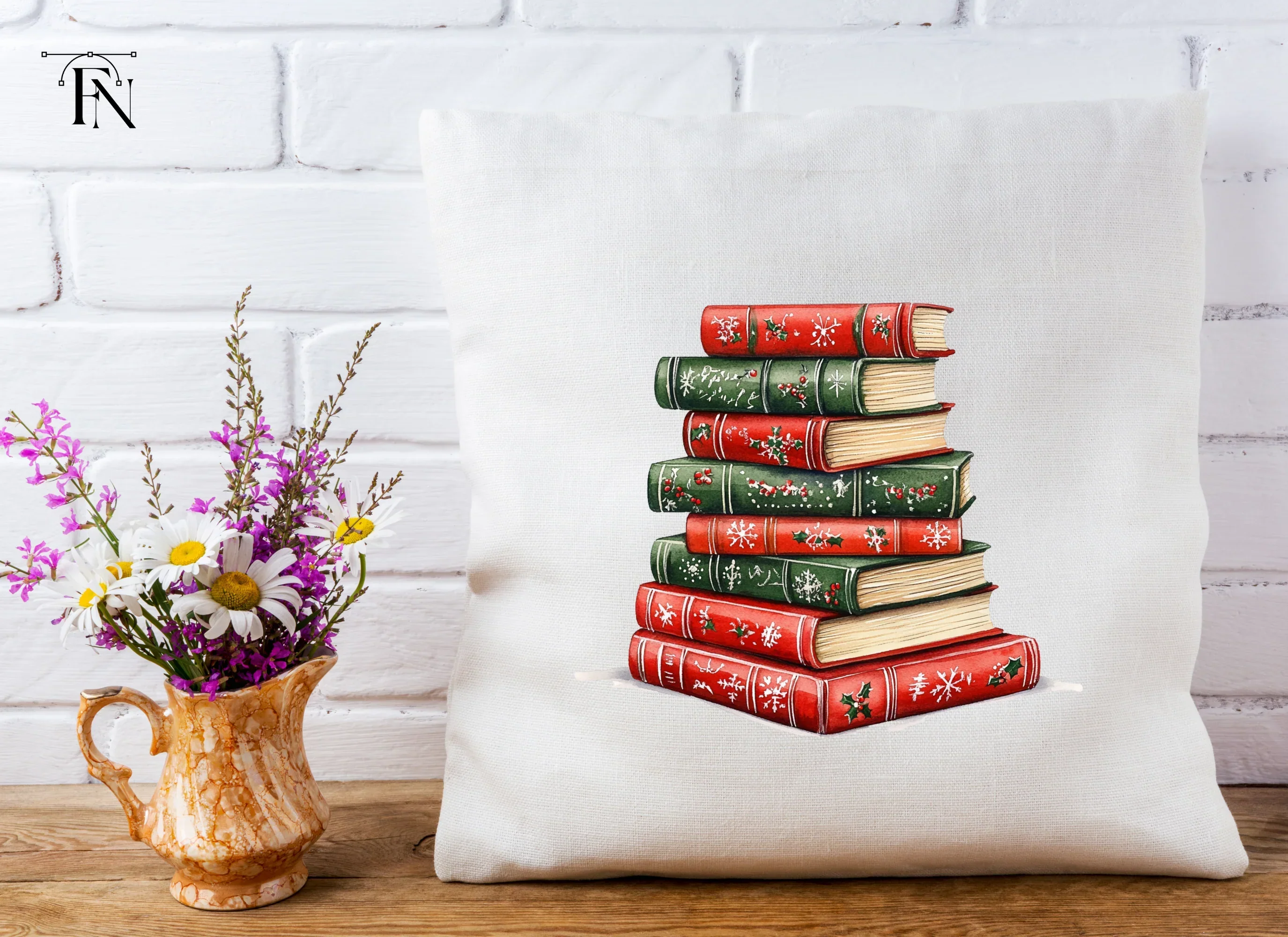 Christmas Holiday Books Stack Clipart Bundle - Image 4