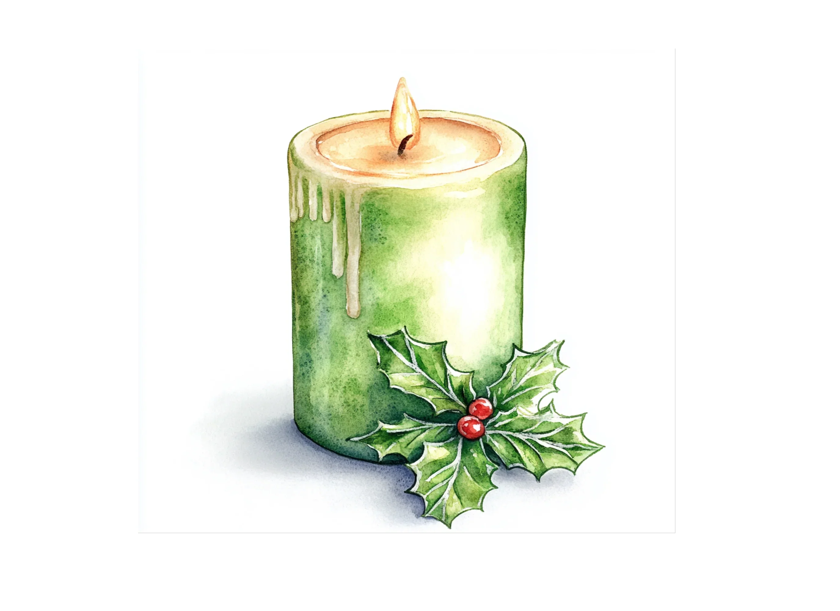 Christmas Holly Candles Clipart Bundle - Image 3
