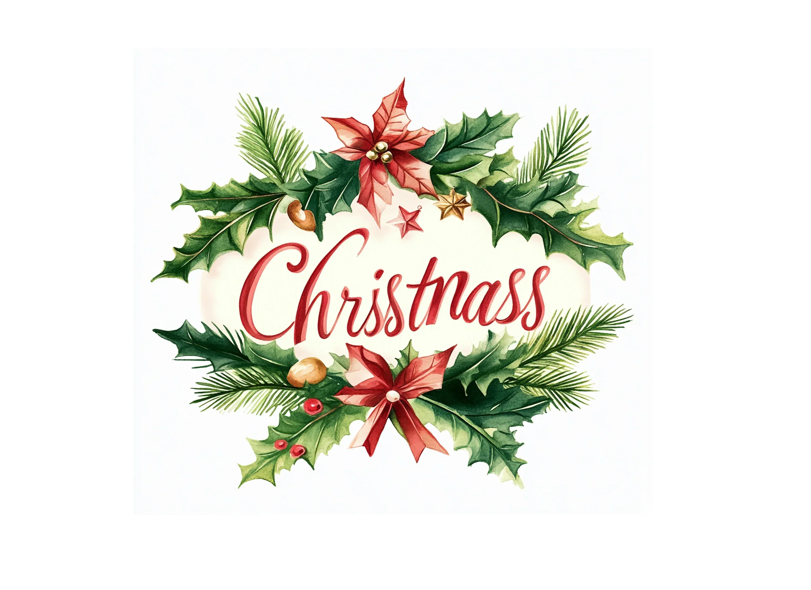 Christmas Holly Wreaths Clipart Bundle - Image 3