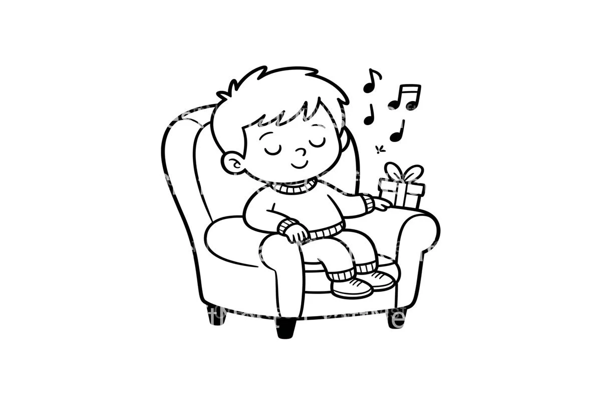 Christmas Kids in Armchairs Coloring Books - Image 3