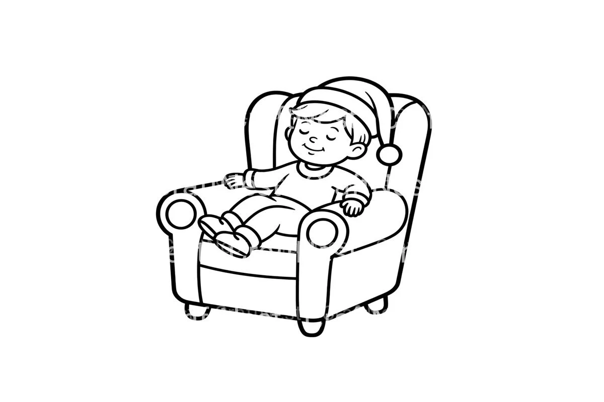 Christmas Kids in Armchairs Coloring Books - Image 4