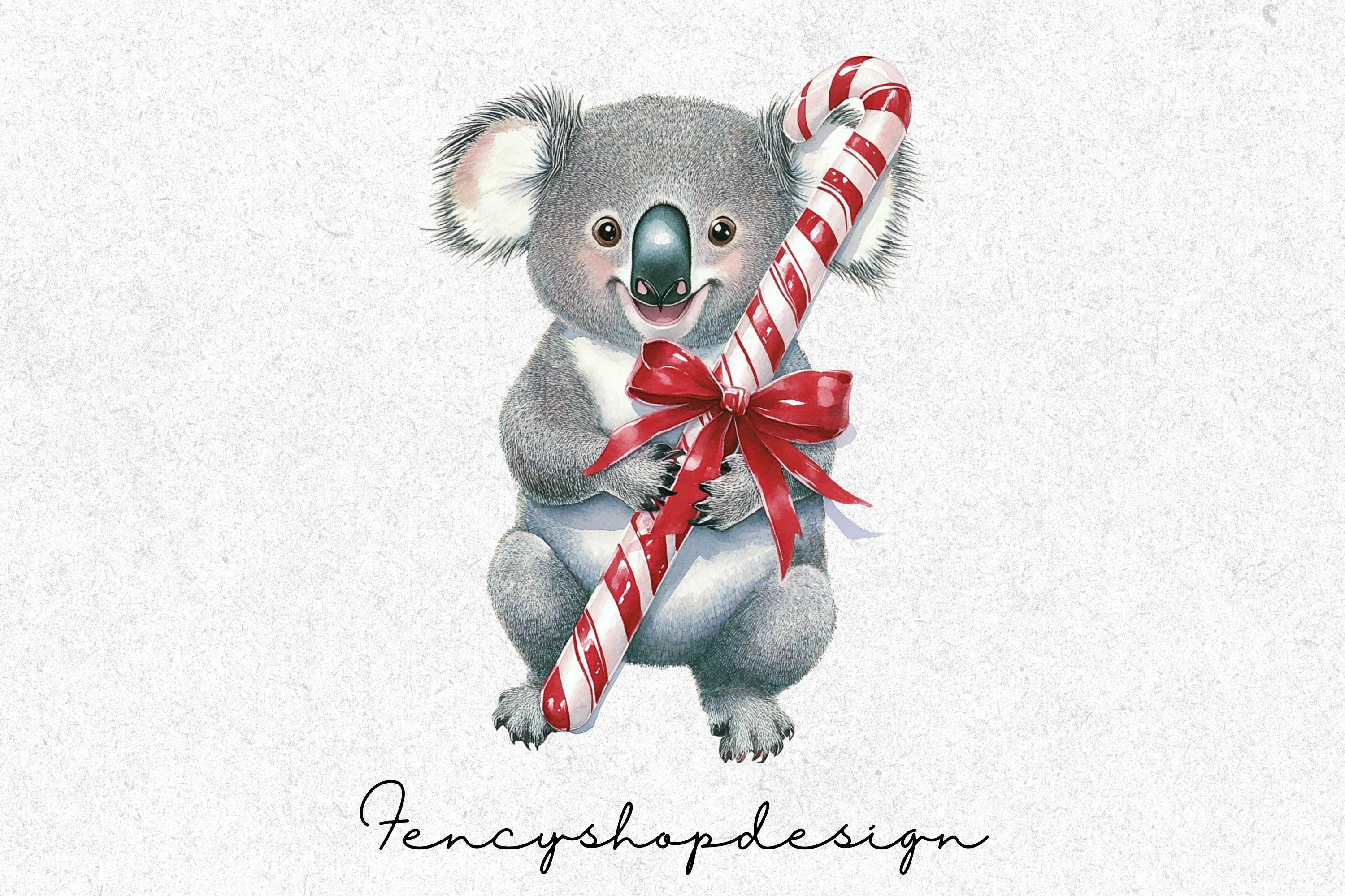 Christmas Koalas with Candy Canes Clipart Bundle - Image 4