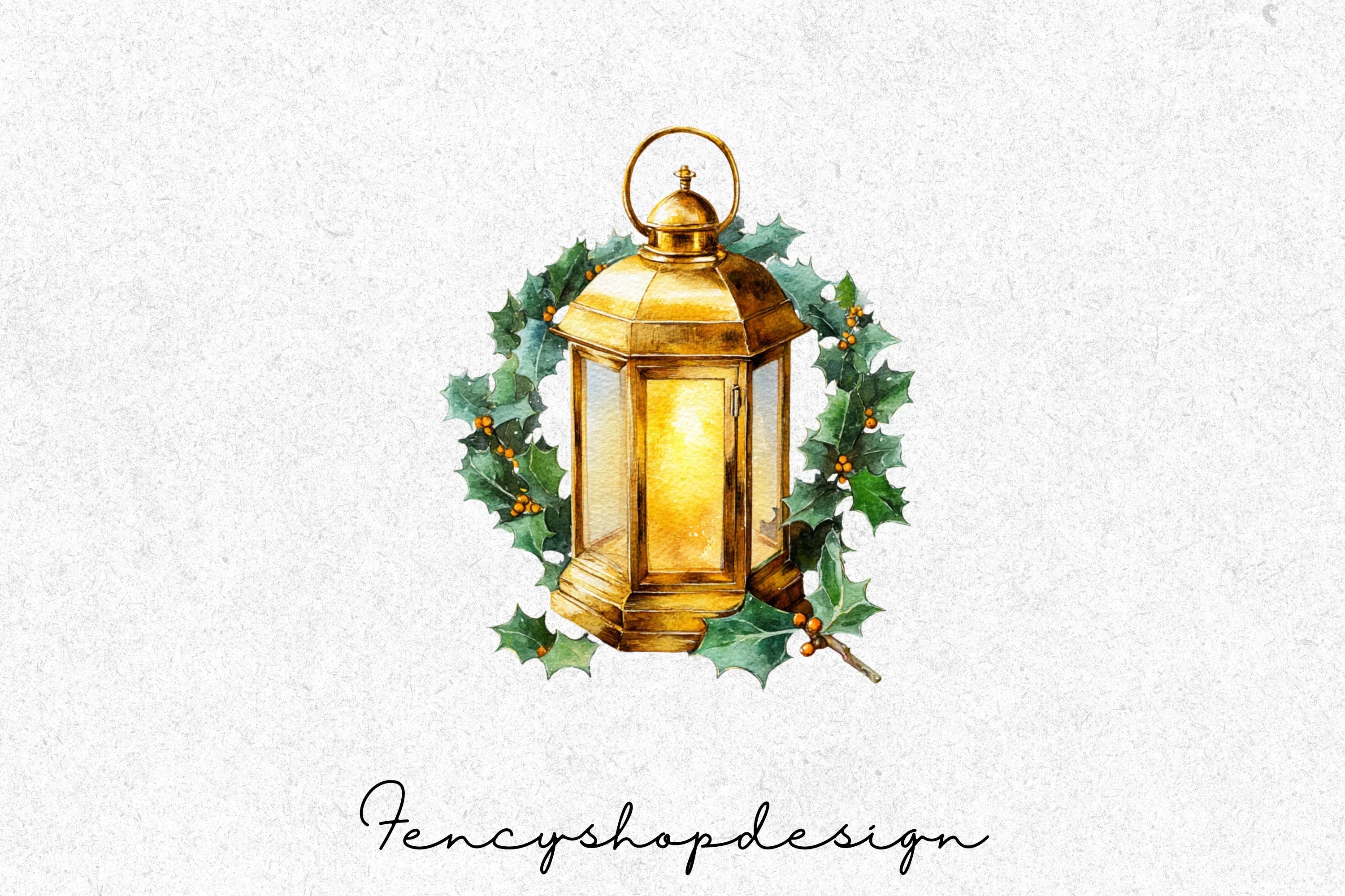 Christmas Lanterns Clipart Bundle - Image 7