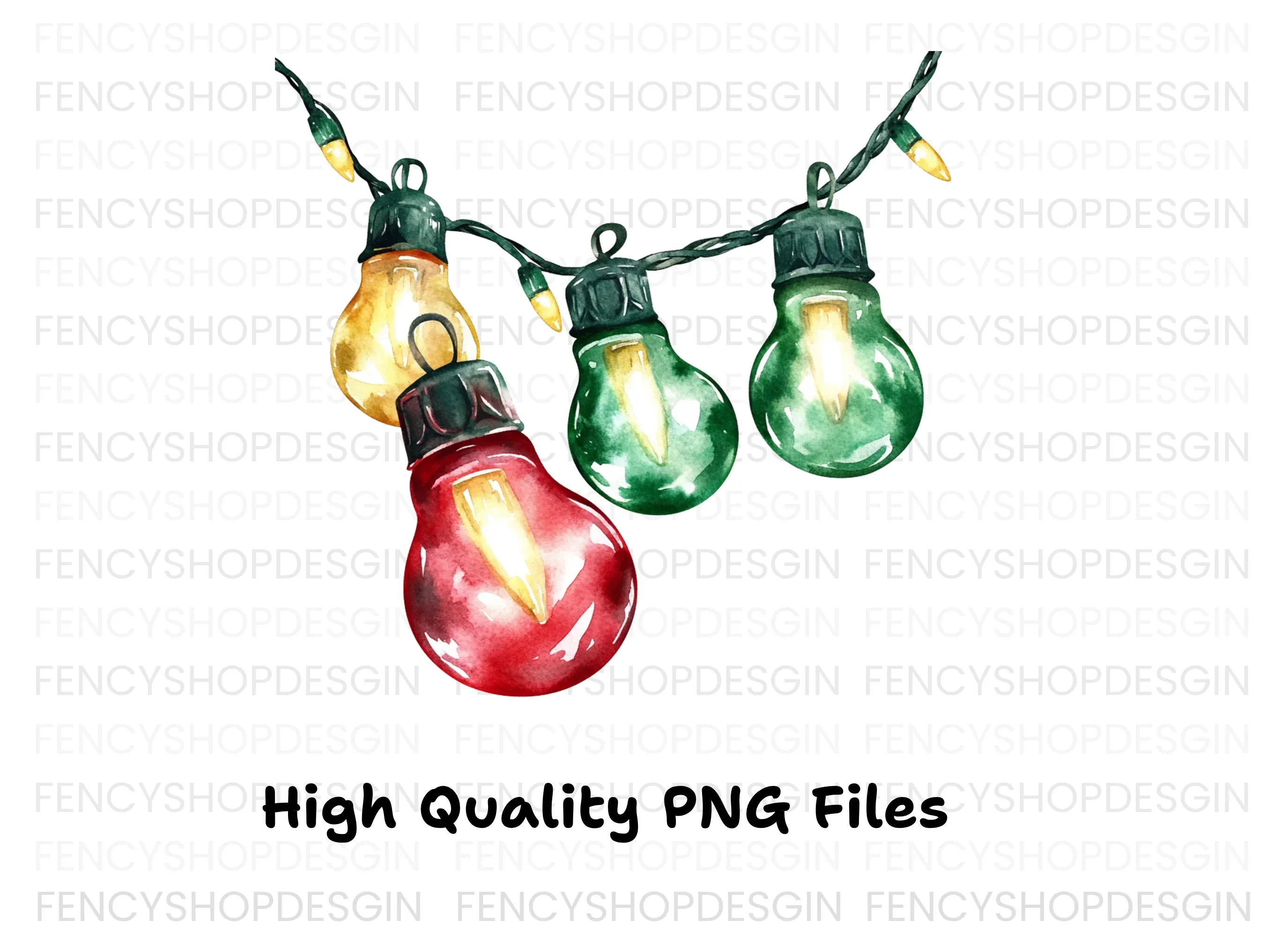 Christmas Lights Clipart Bundle - Image 3