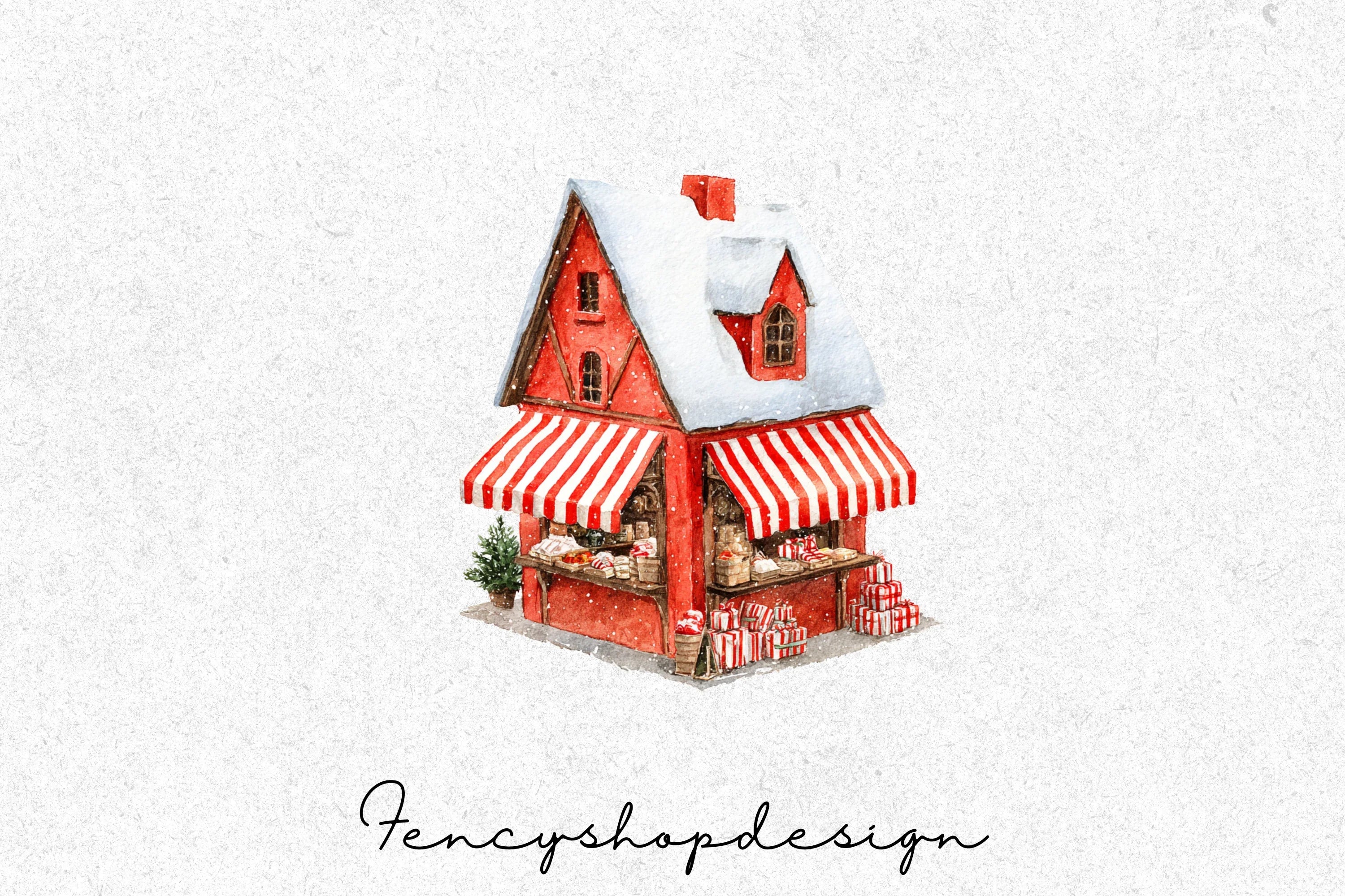 Christmas Market Stalls Clipart Bundle - Image 3