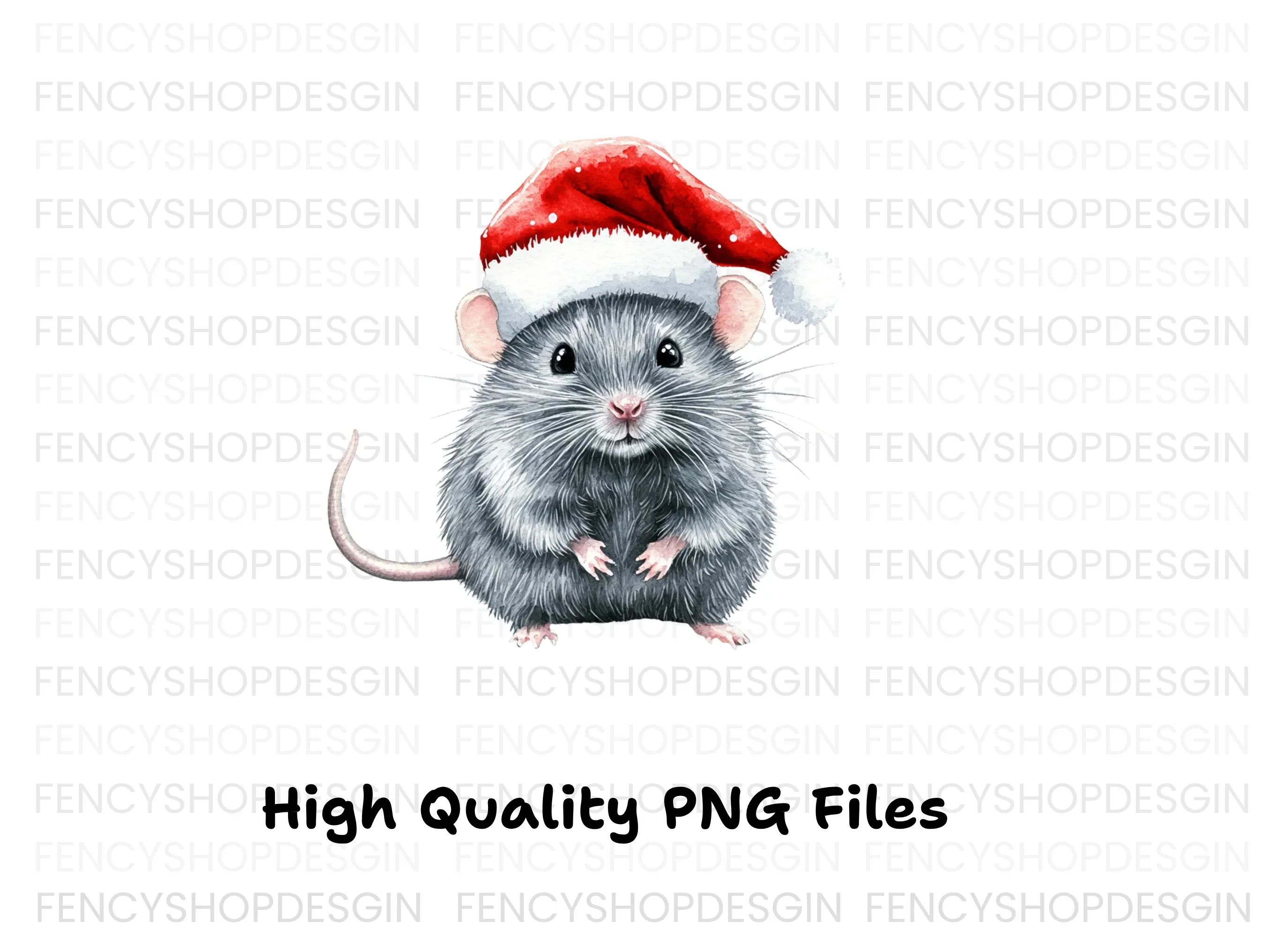 Christmas Mice with Santa Hats Clipart Bundle - Image 3