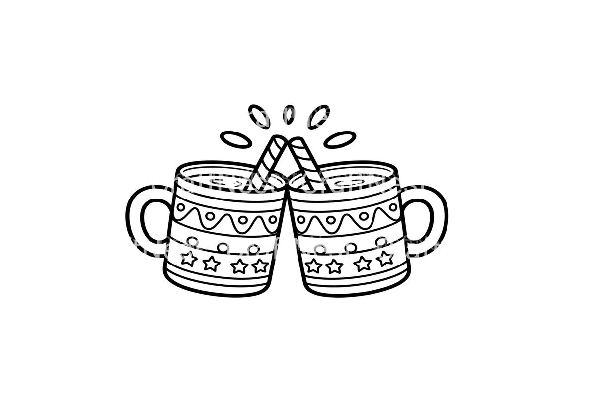 Christmas Mugs Cheers Coloring Books - Image 2