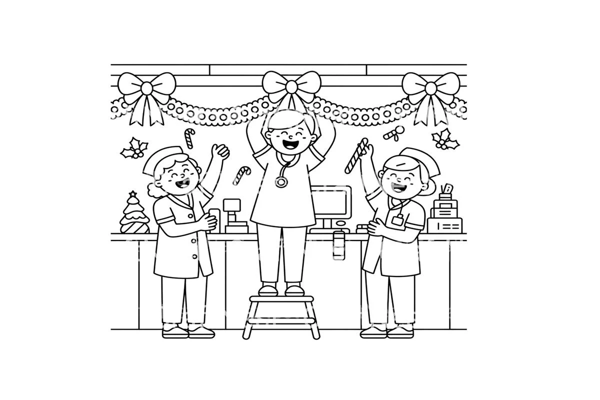 Christmas Nurses Decorating Coloring Books - Image 2