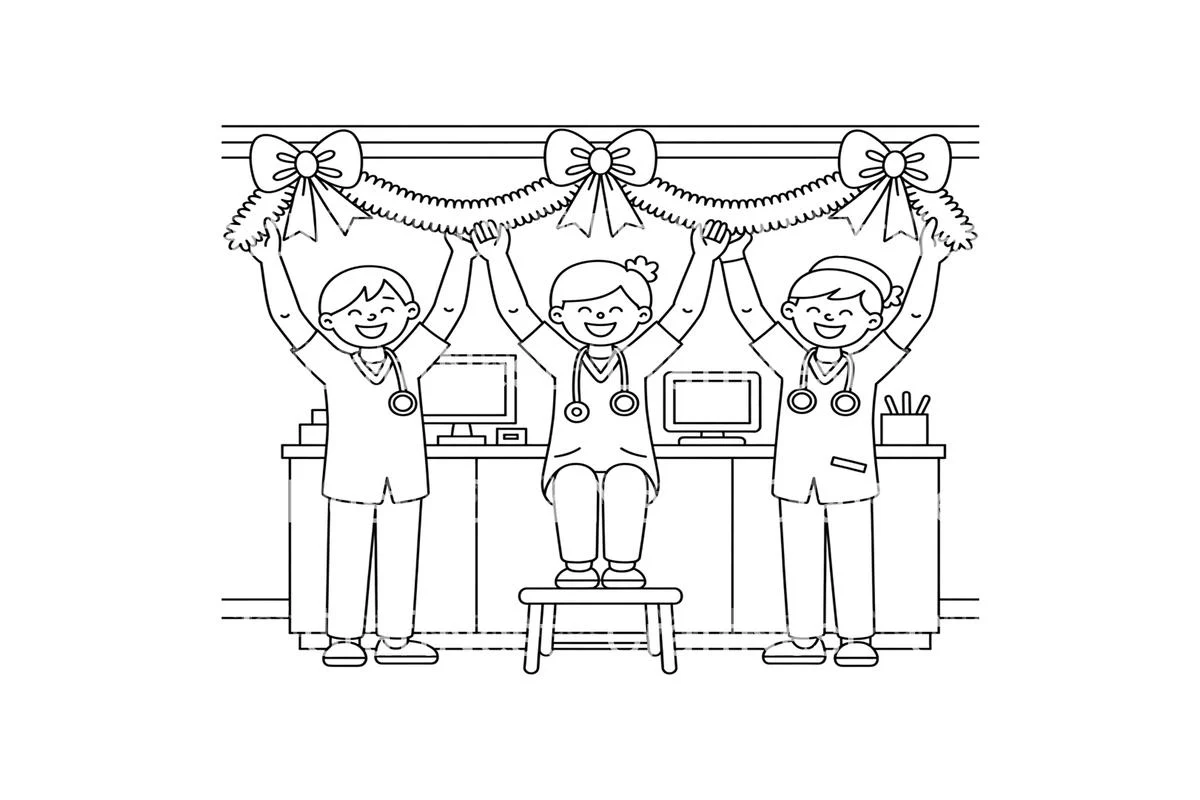Christmas Nurses Decorating Coloring Books - Image 3