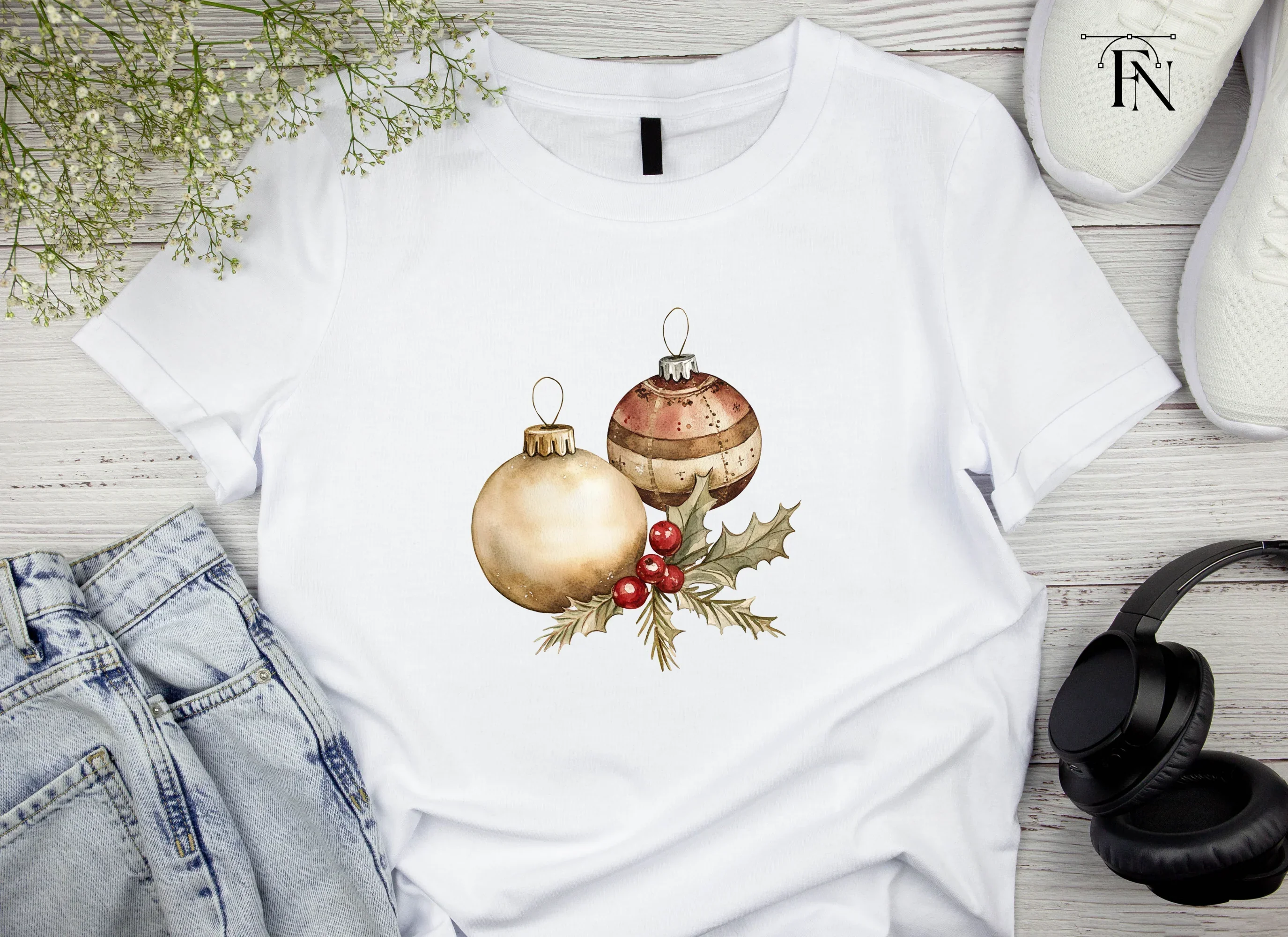 Christmas Ornaments and Holly Clipart Bundle - Image 4