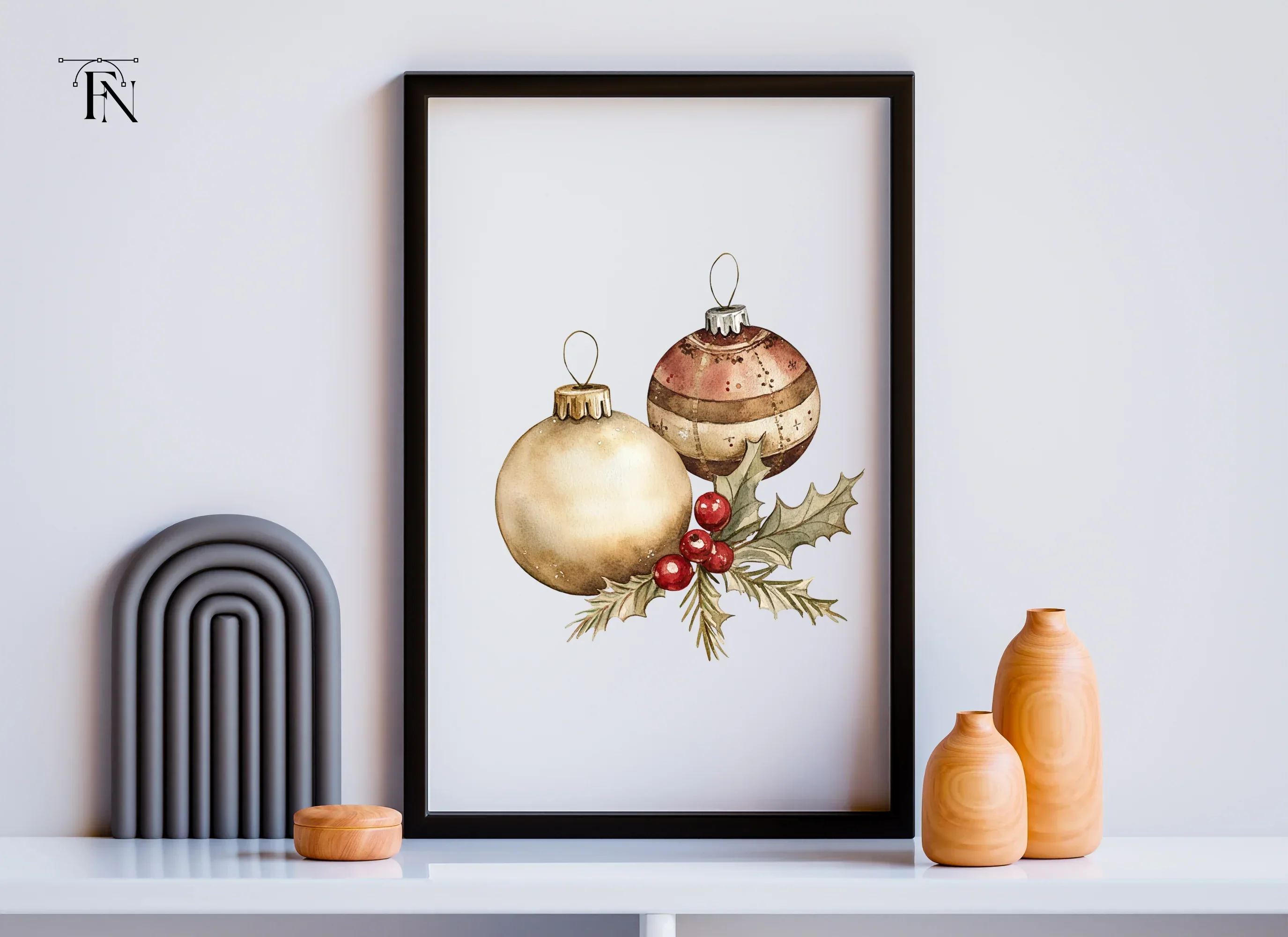 Christmas Ornaments and Holly Clipart Bundle - Image 6