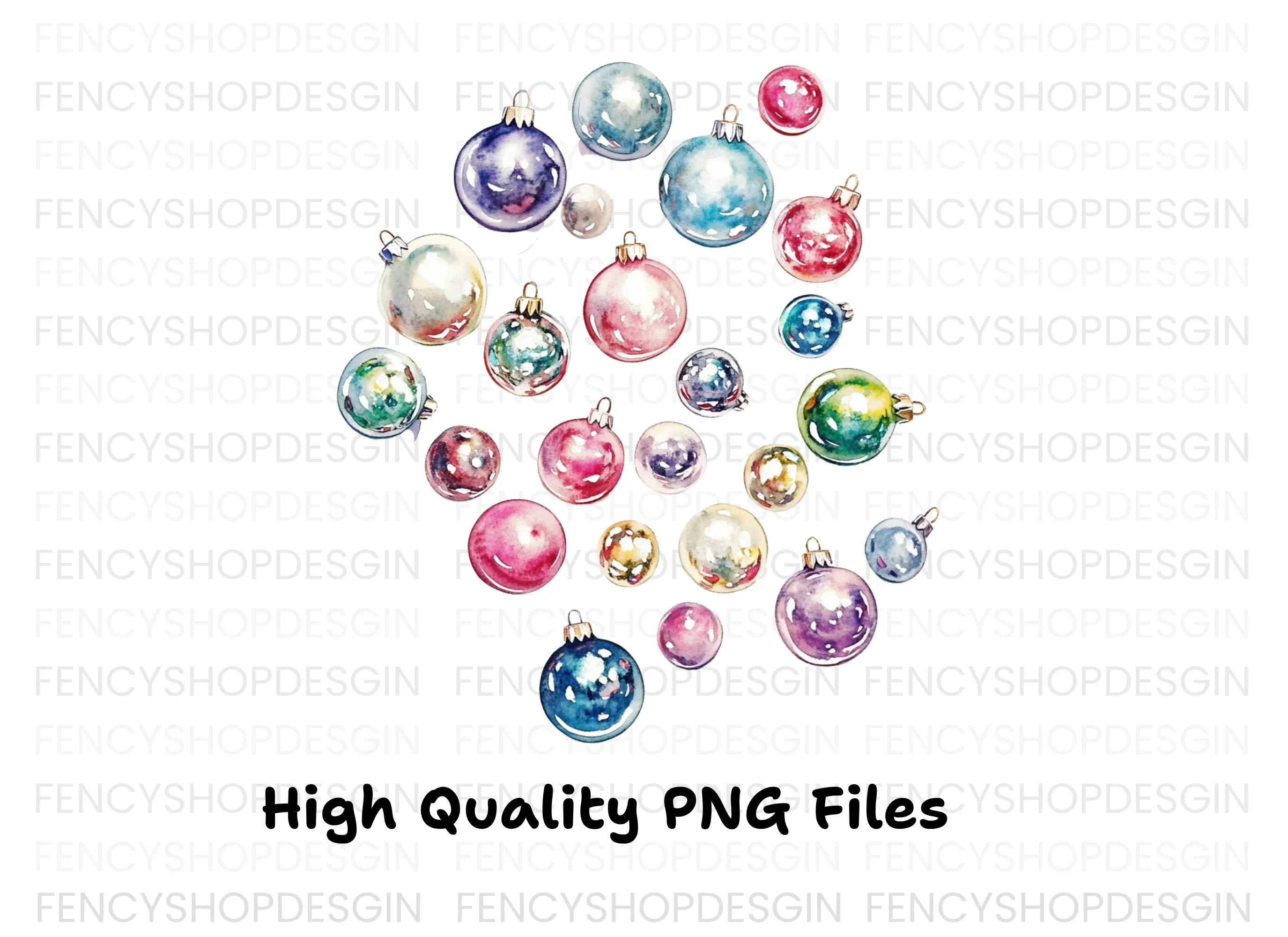 Christmas Ornaments Clipart Bundle - Image 2