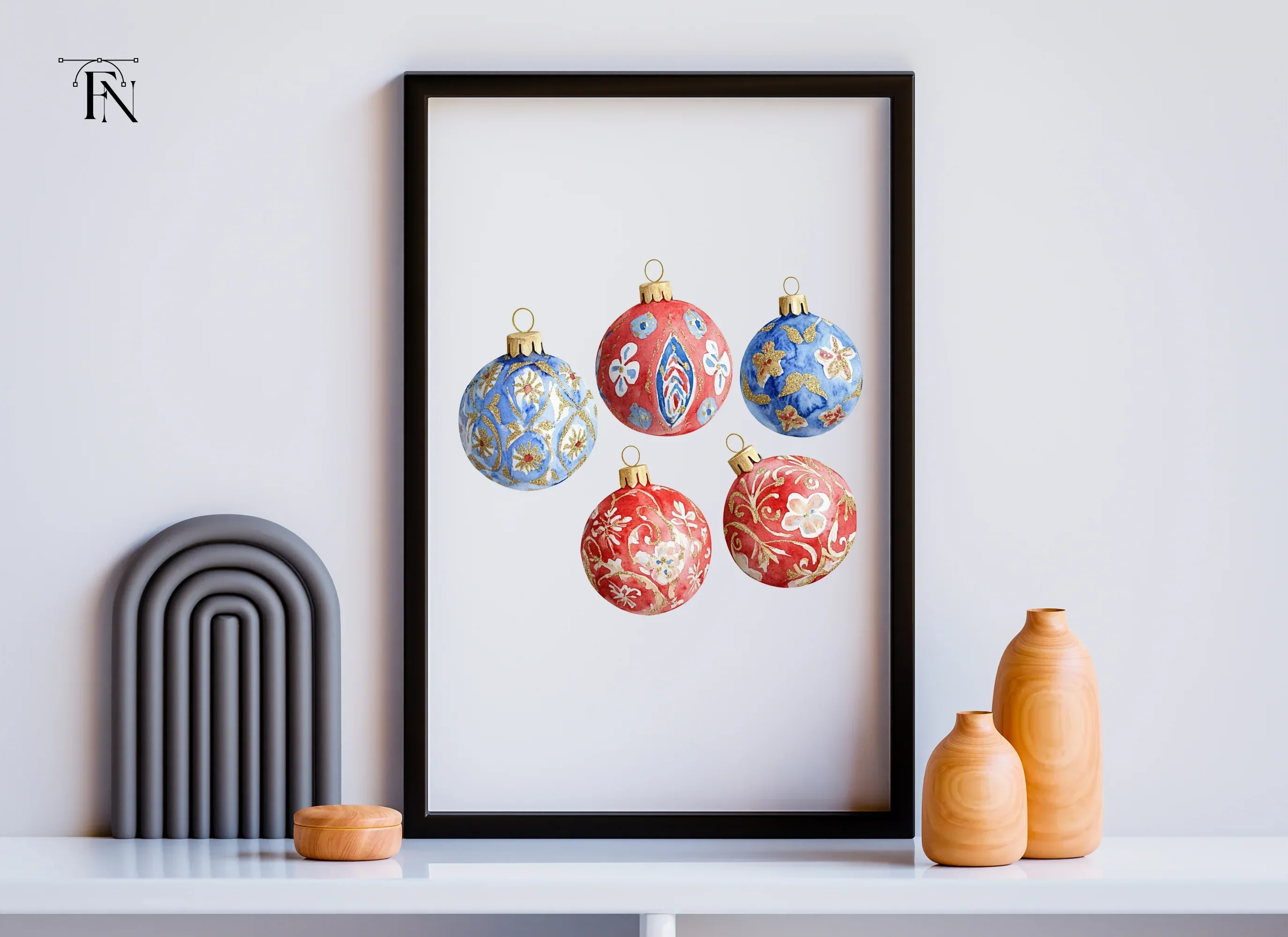 Christmas Ornaments Clipart Bundle - Image 6