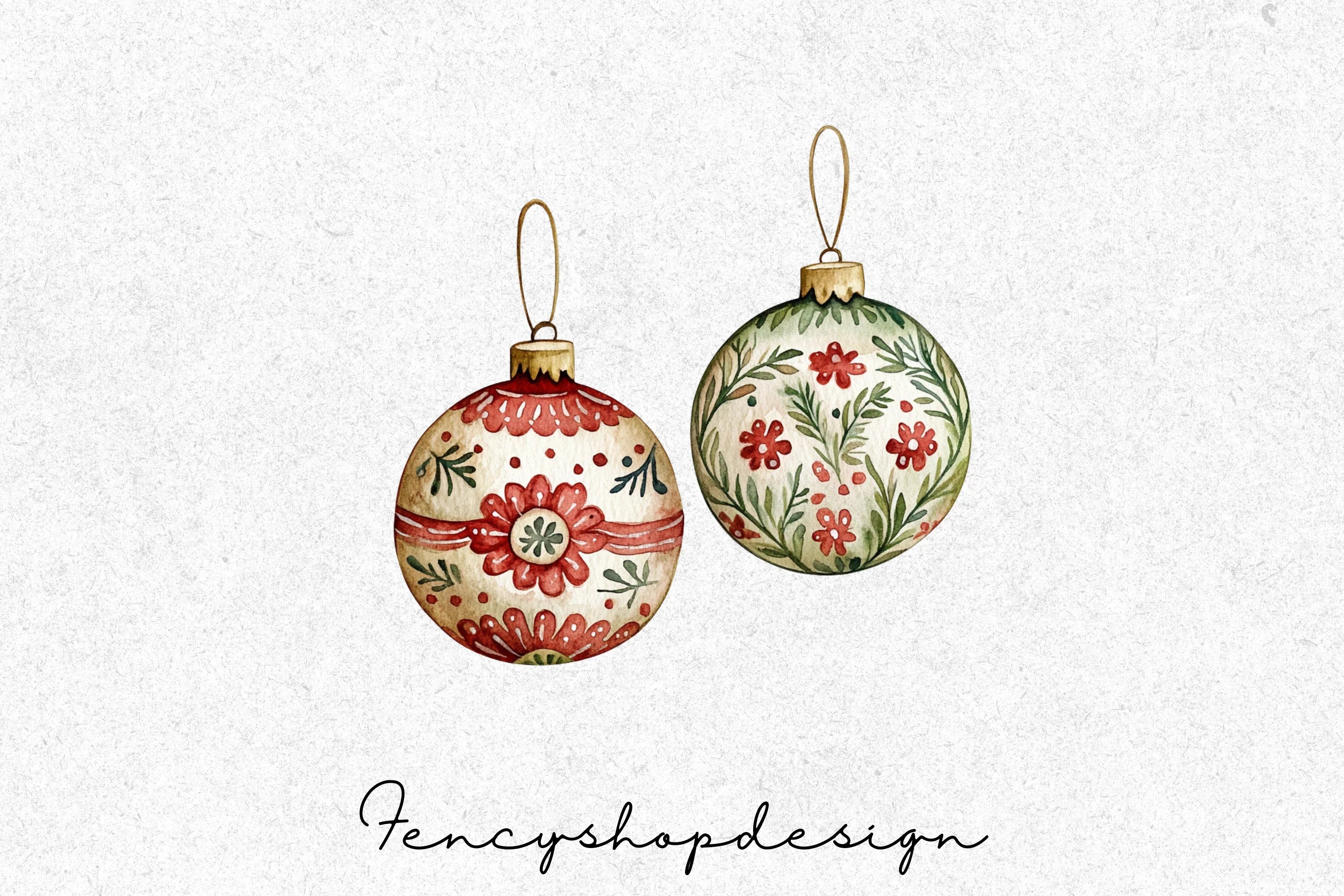 Christmas Ornaments Clipart Bundle - Image 4