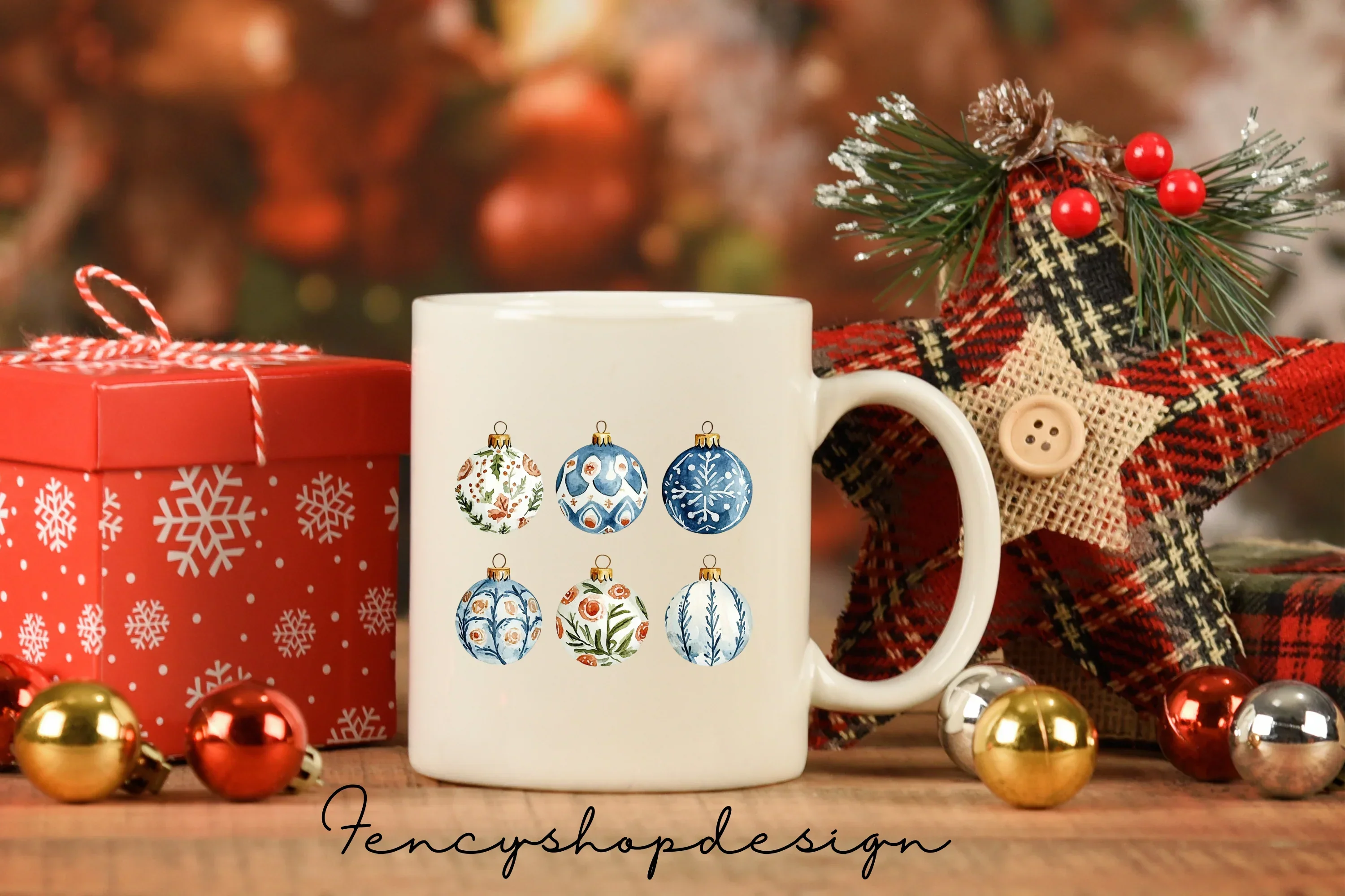Christmas Ornaments Clipart Bundle - Image 7
