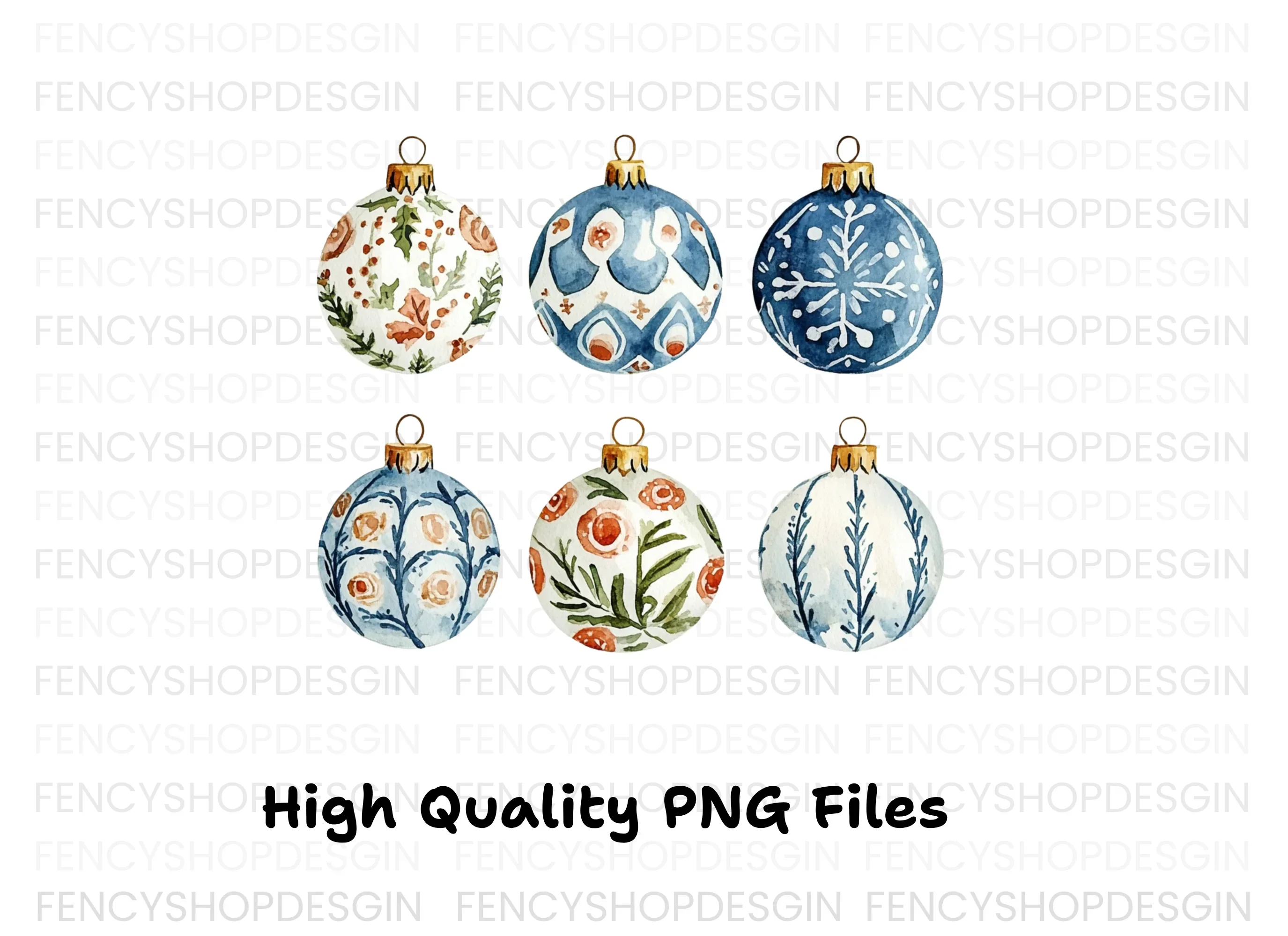 Christmas Ornaments Clipart Bundle - Image 3