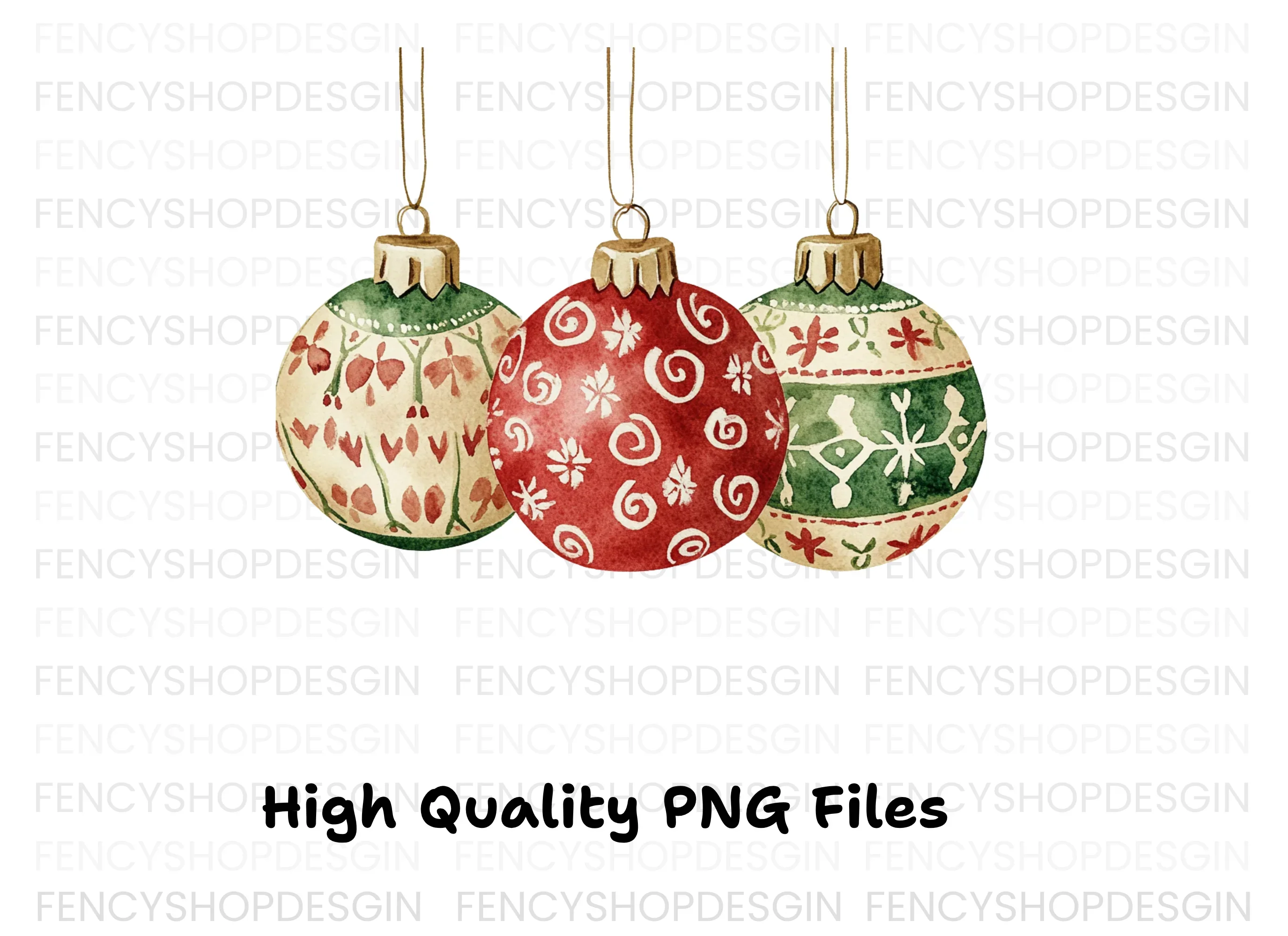 Christmas Ornaments Clipart Bundle - Image 2