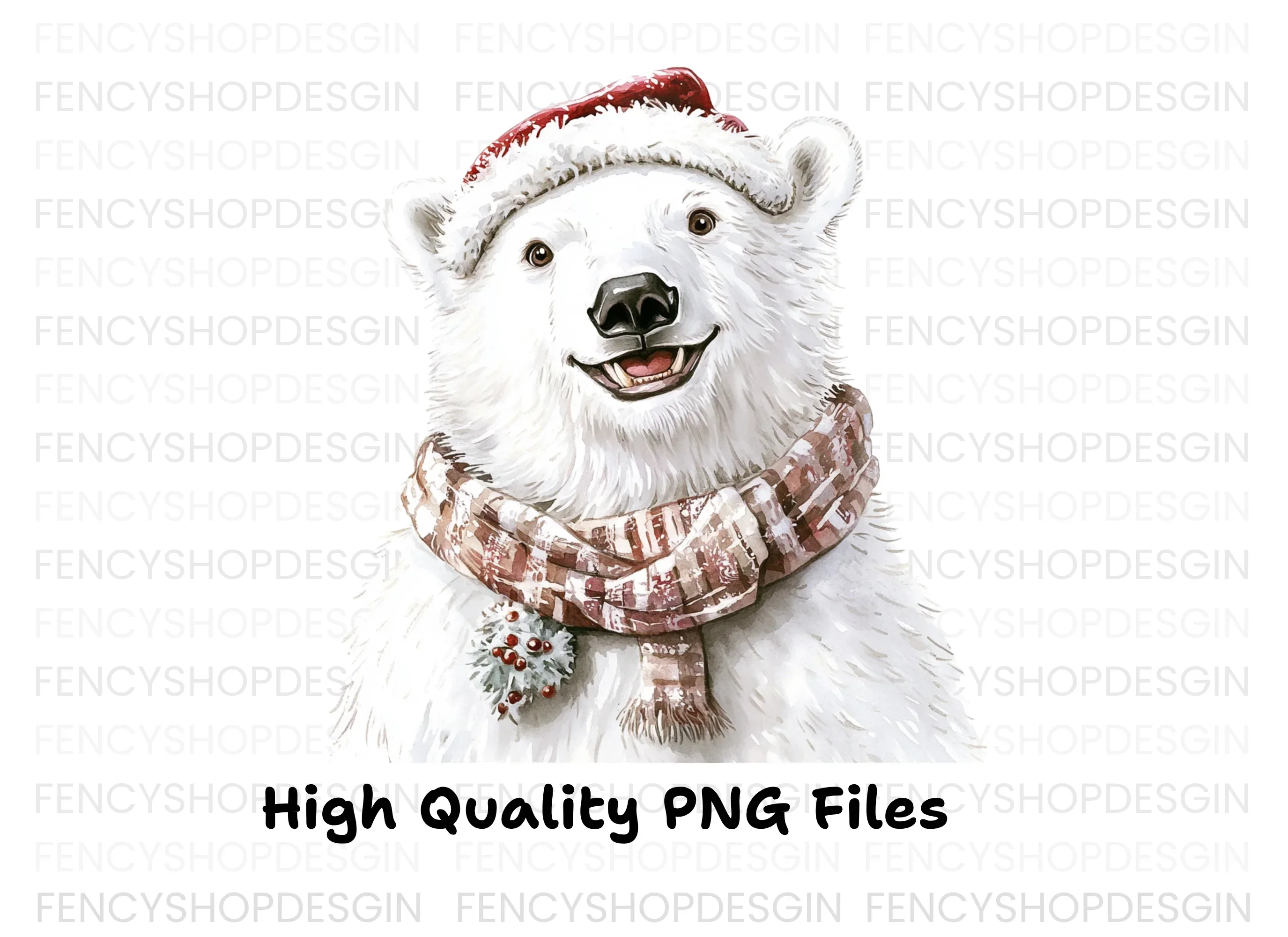 Christmas Polar Bear Clipart Bundle - Image 2