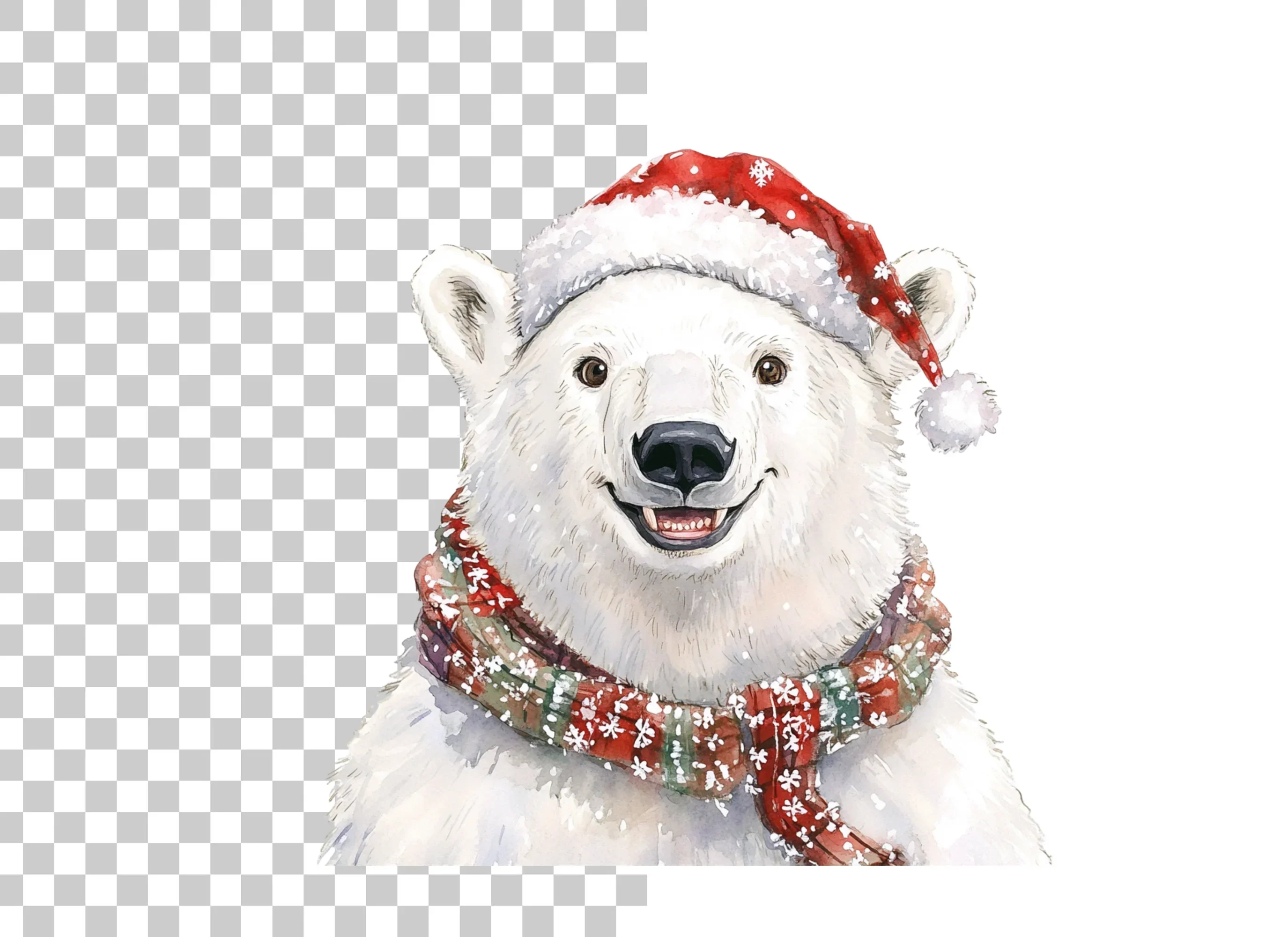 Christmas Polar Bear Clipart Bundle - Image 3