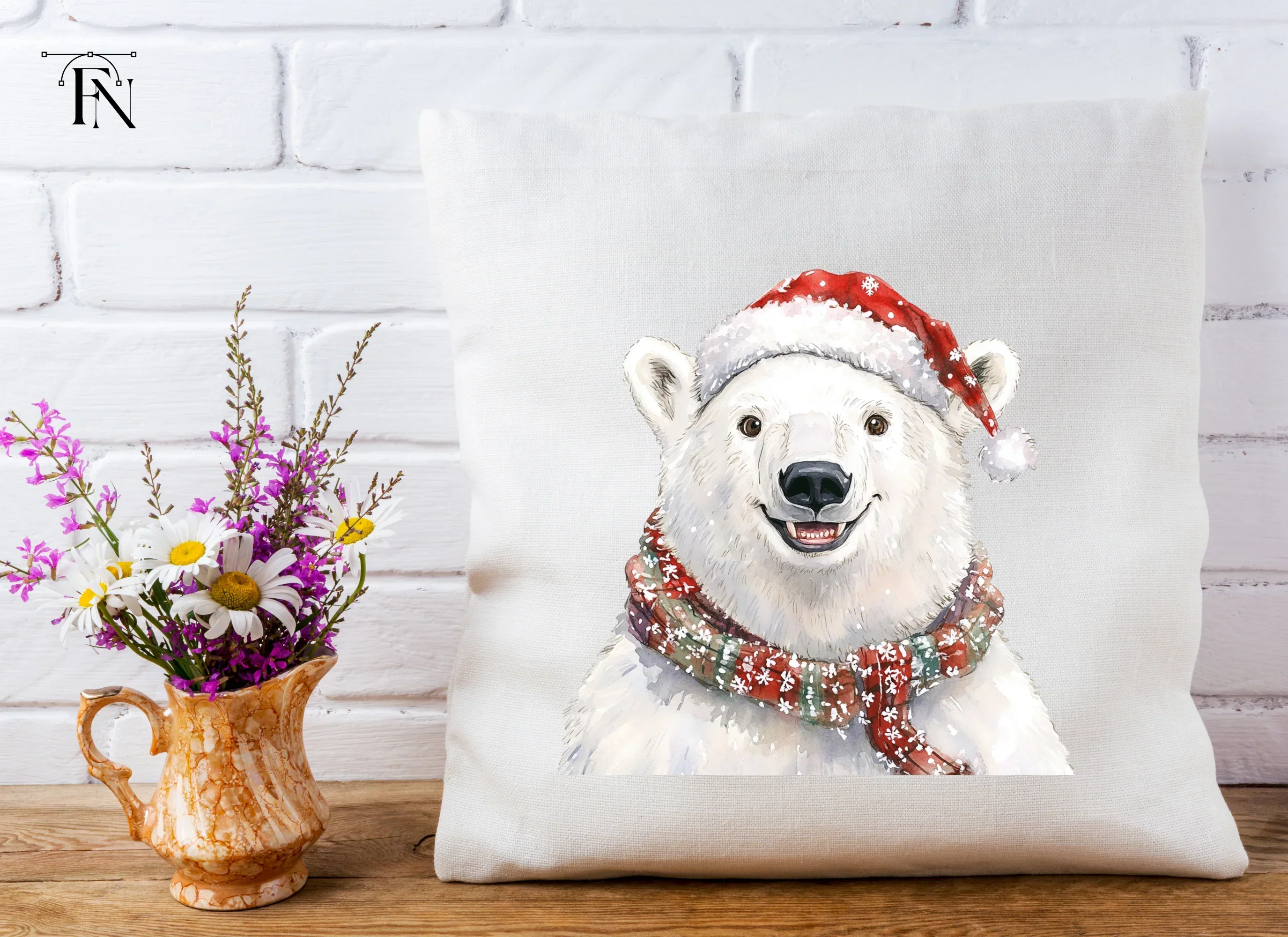 Christmas Polar Bear Clipart Bundle - Image 4