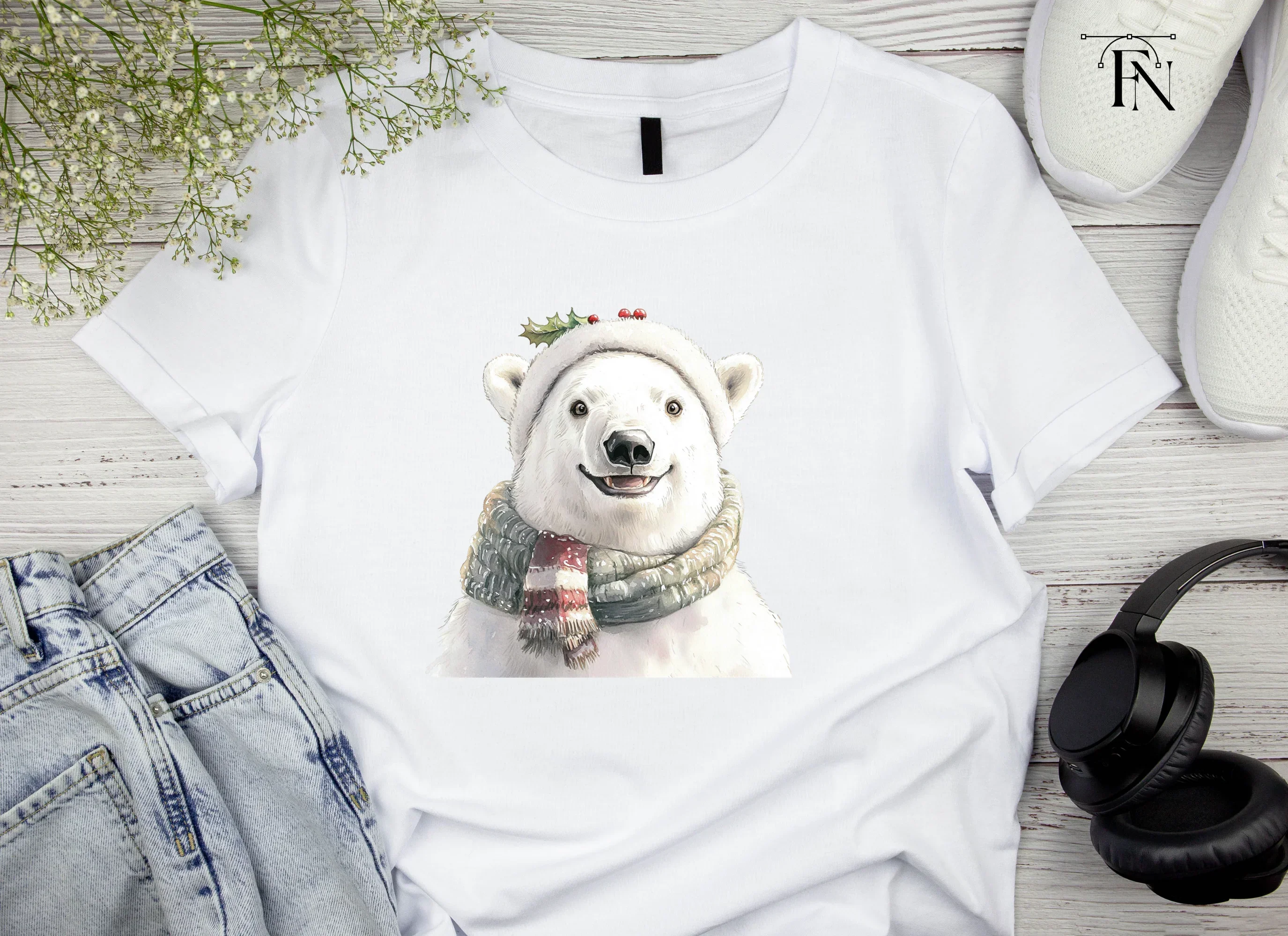 Christmas Polar Bear Clipart Bundle - Image 6