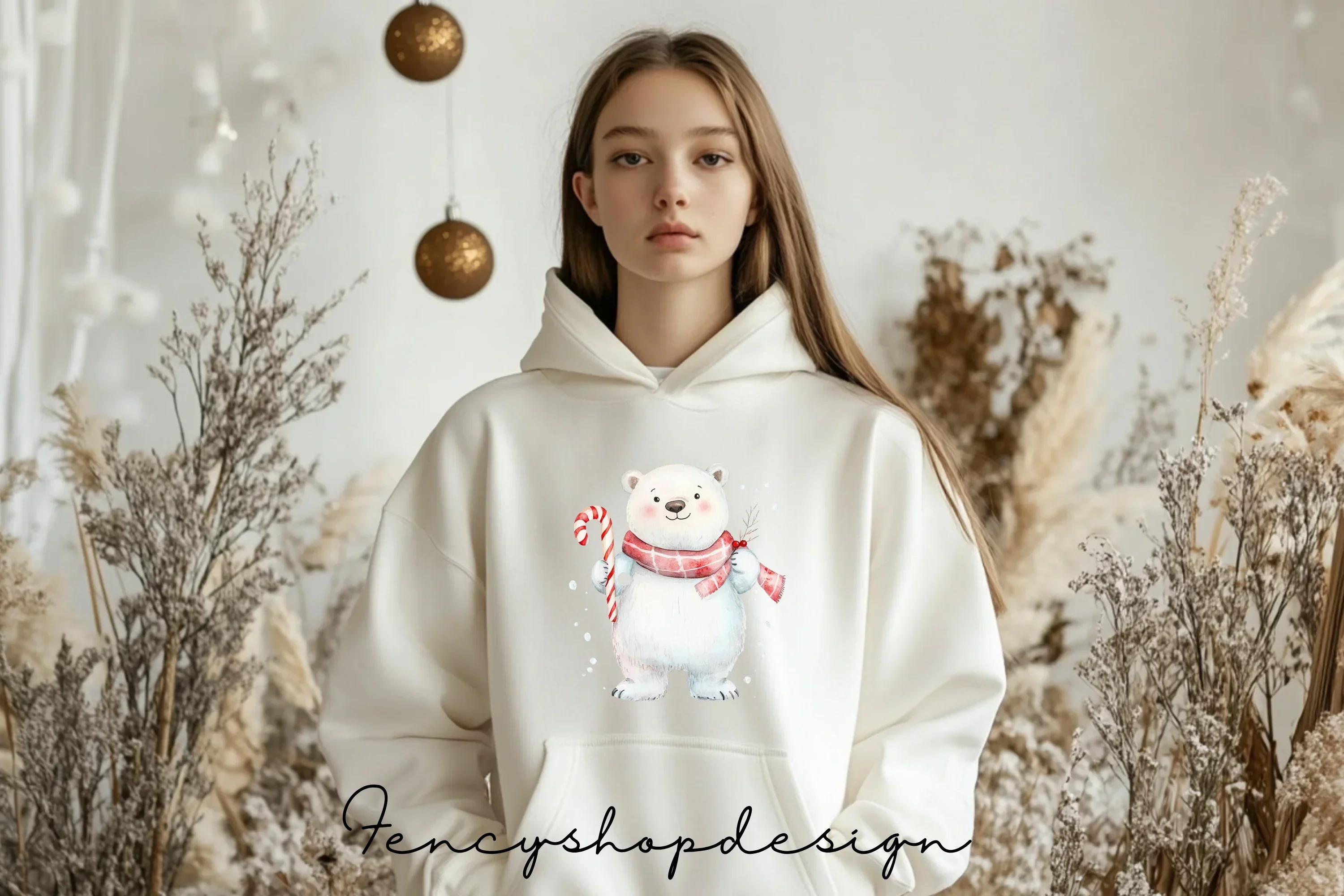 Christmas Polar Bear Clipart Bundle - Image 3